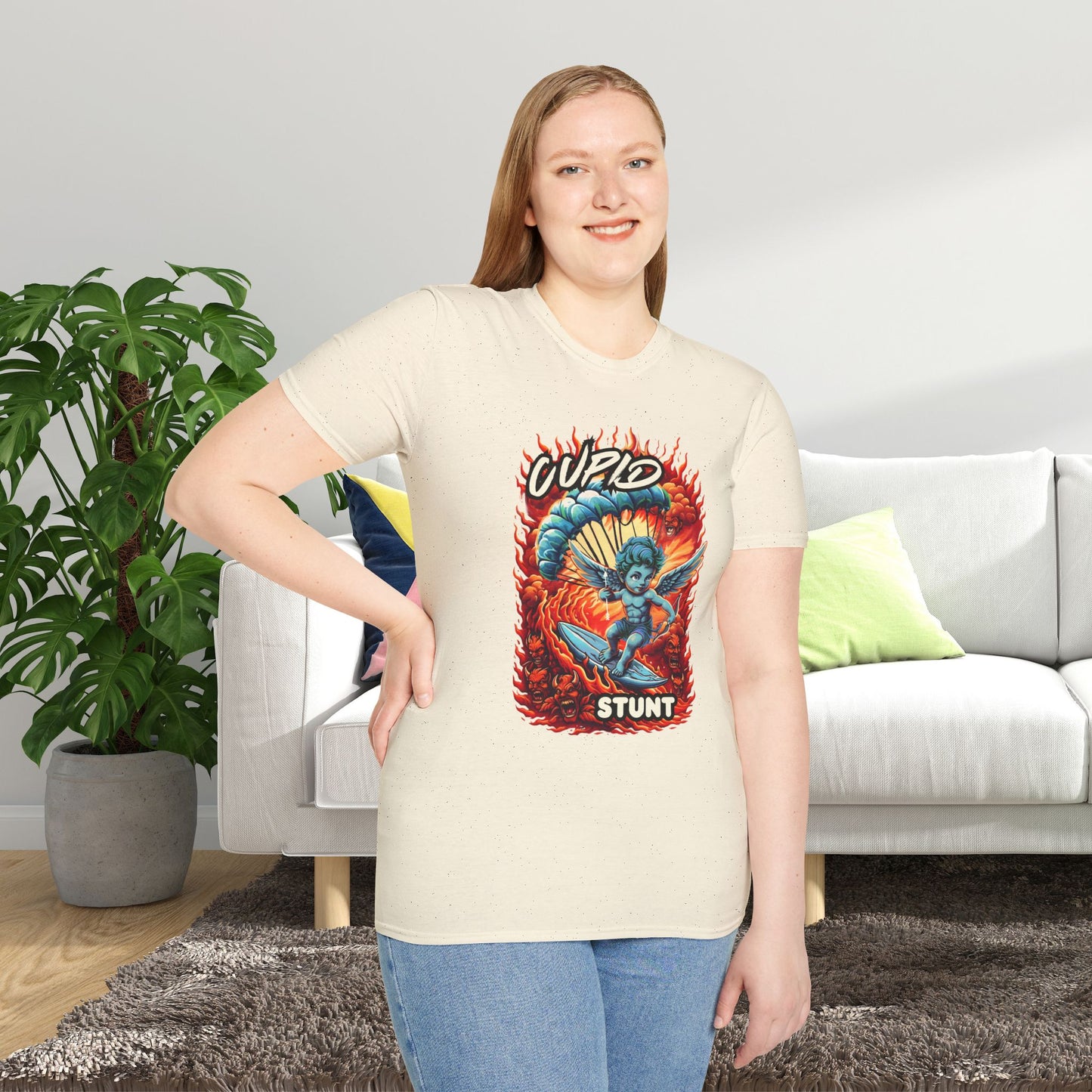 Cupid Stunt TShirt, Inappropriate Shirt, Cupid T shirt, Fun Party T-Shirt, Dirty Joke Shirt, Gift for Her, Religious Satire, Valentines Meme, Adult Humor