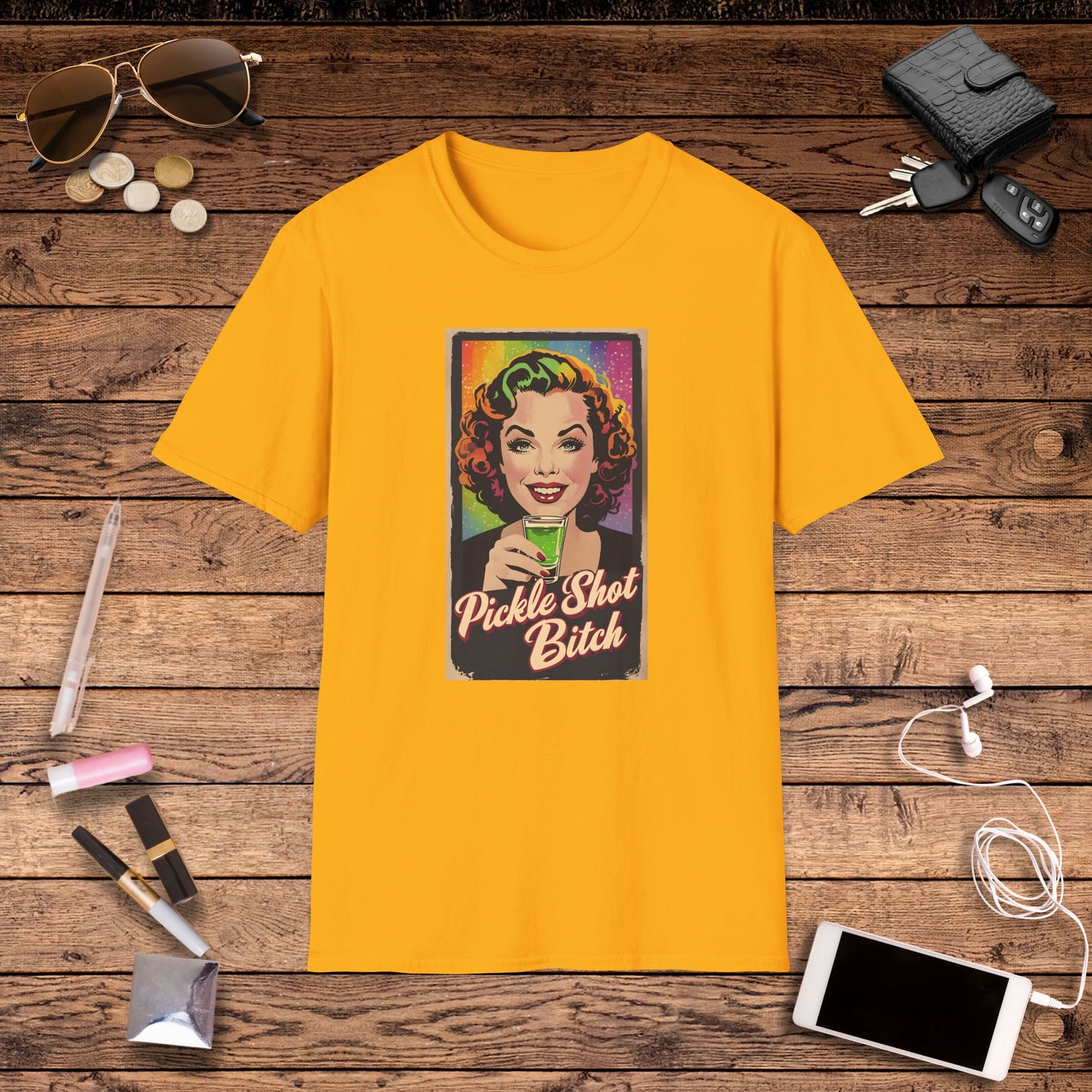 Pickle Shot Bitch T-Shirt, Pickle Shirt, Pickle Shot Tshirt, Fun Party T Shirt, Retro Bartender Shirt, Gift for Shot Lovers, Vintage Style Apparel