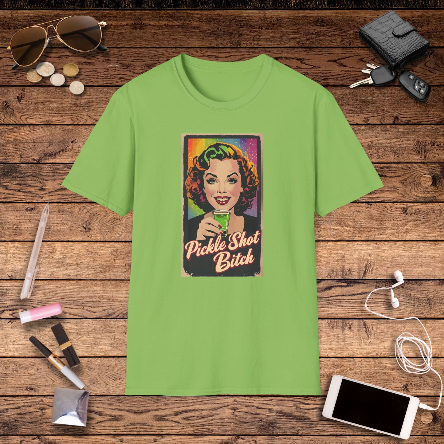 Pickle Shot Bitch T-Shirt, Pickle Shirt, Pickle Shot Tshirt, Fun Party T Shirt, Retro Bartender Shirt, Gift for Shot Lovers, Vintage Style Apparel