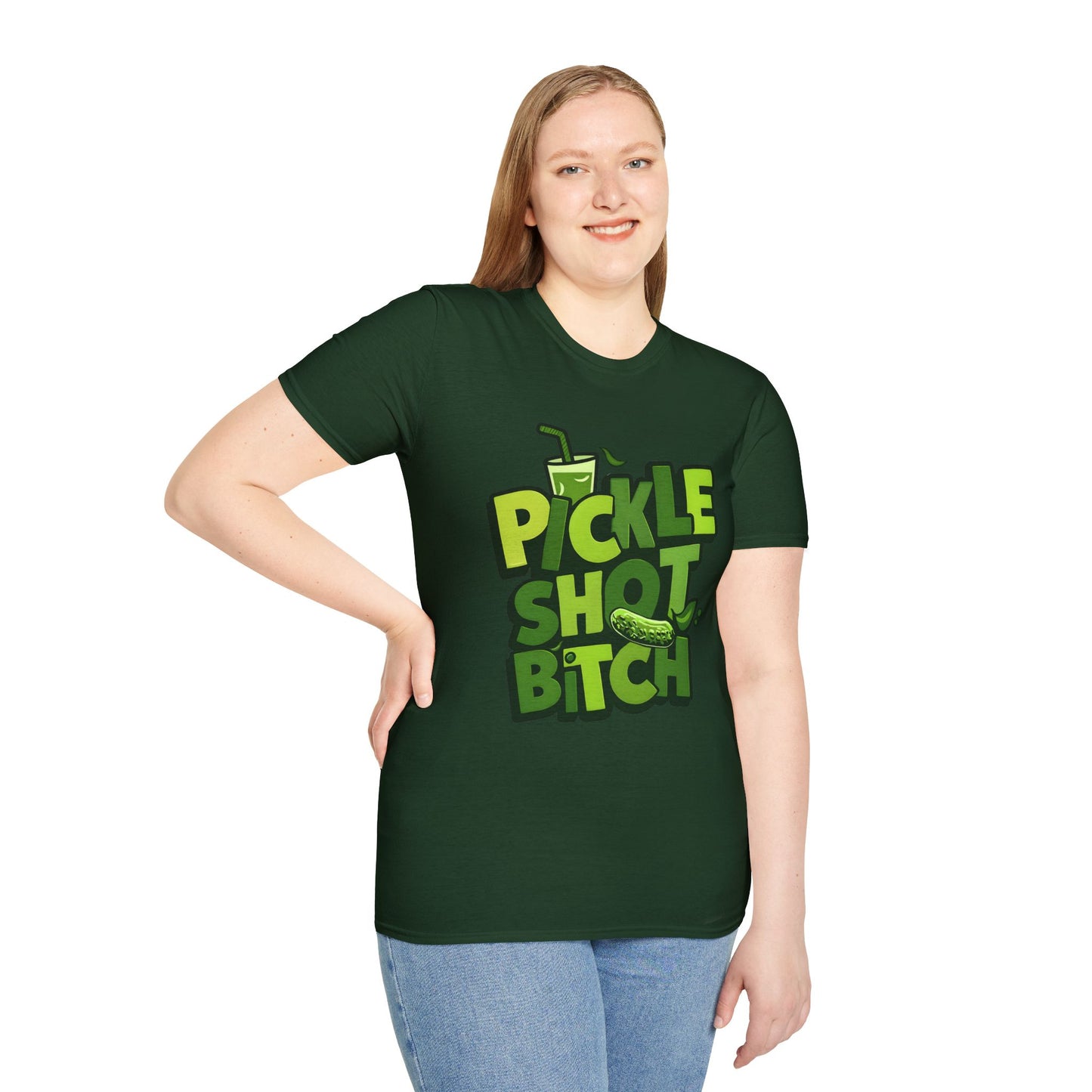 Pickle Shot Bitch T-Shirt, Pickle Shirt, Shot Tshirt, Fun Party T Shirt, Retro Bartender Shirt, Gift for Shot Lovers, Gift for Pickle Lover
