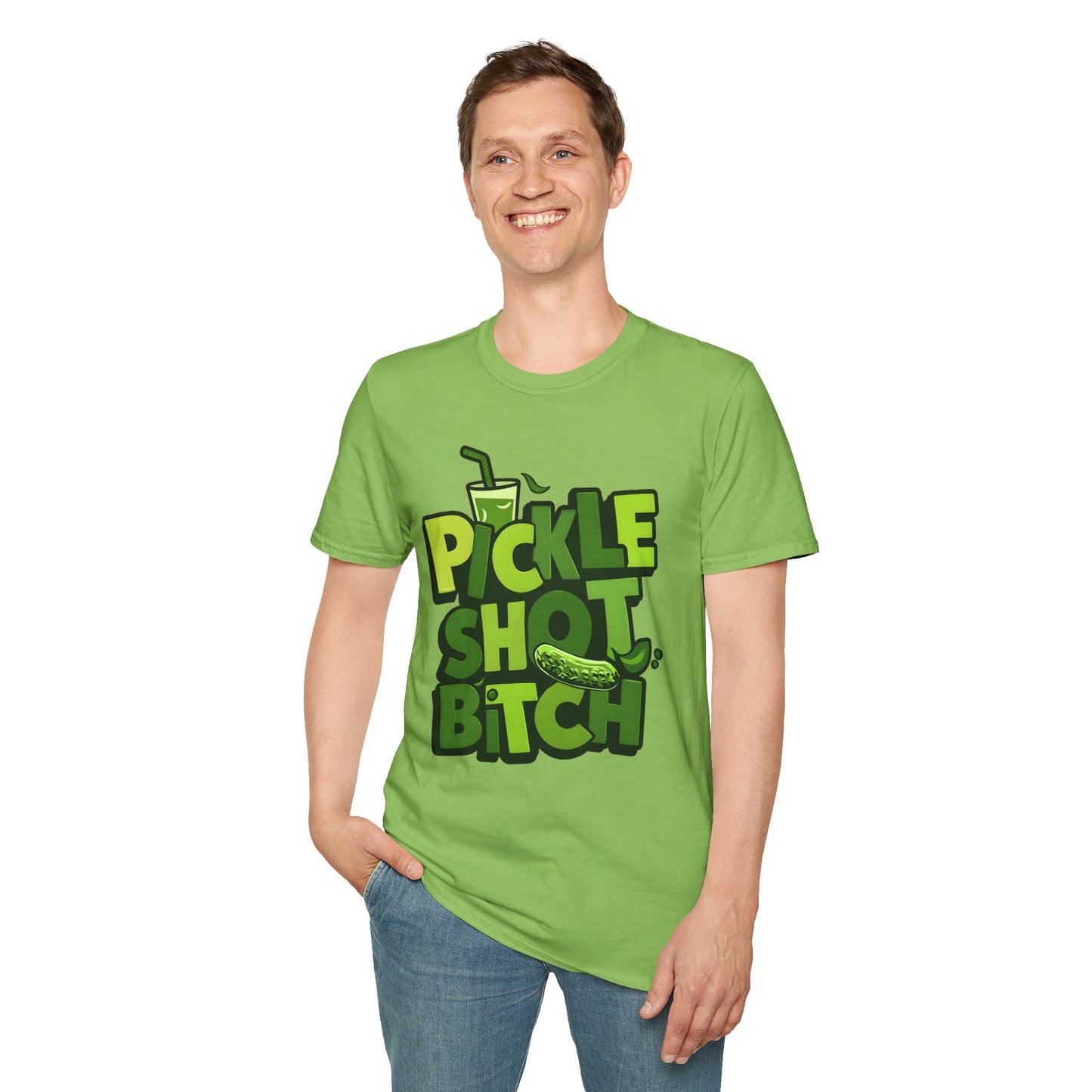 Pickle Shot Bitch T-Shirt, Pickle Shirt, Shot Tshirt, Fun Party T Shirt, Retro Bartender Shirt, Gift for Shot Lovers, Gift for Pickle Lover