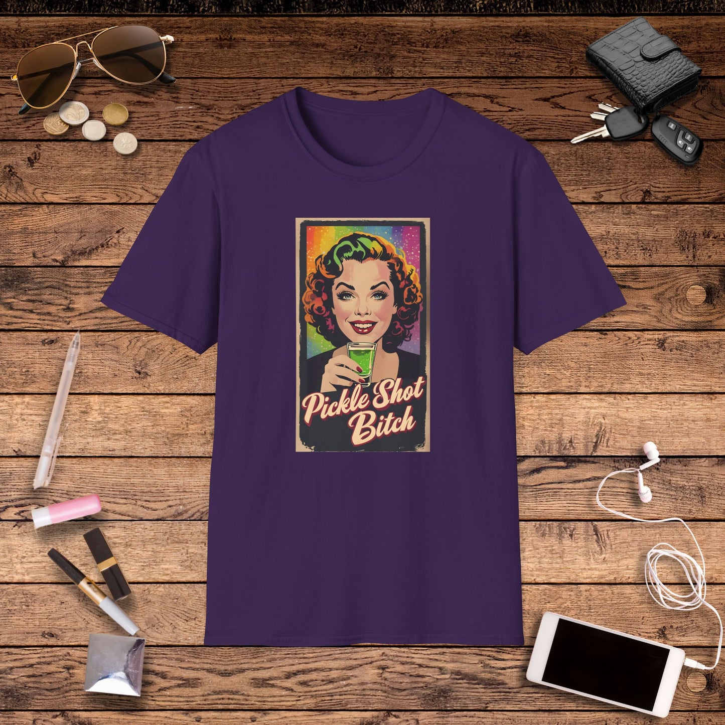 Pickle Shot Bitch T-Shirt, Pickle Shirt, Pickle Shot Tshirt, Fun Party T Shirt, Retro Bartender Shirt, Gift for Shot Lovers, Vintage Style Apparel