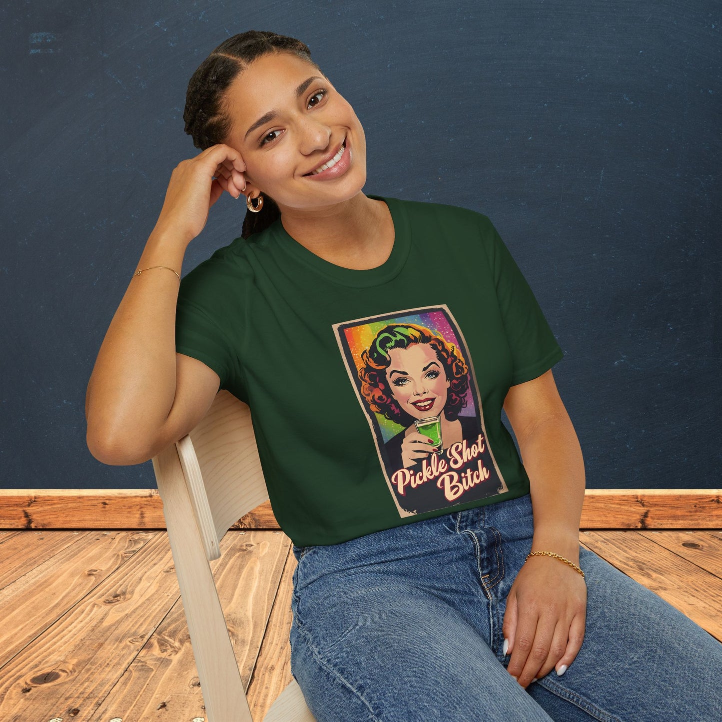 Pickle Shot Bitch T-Shirt, Pickle Shirt, Pickle Shot Tshirt, Fun Party T Shirt, Retro Bartender Shirt, Gift for Shot Lovers, Vintage Style Apparel