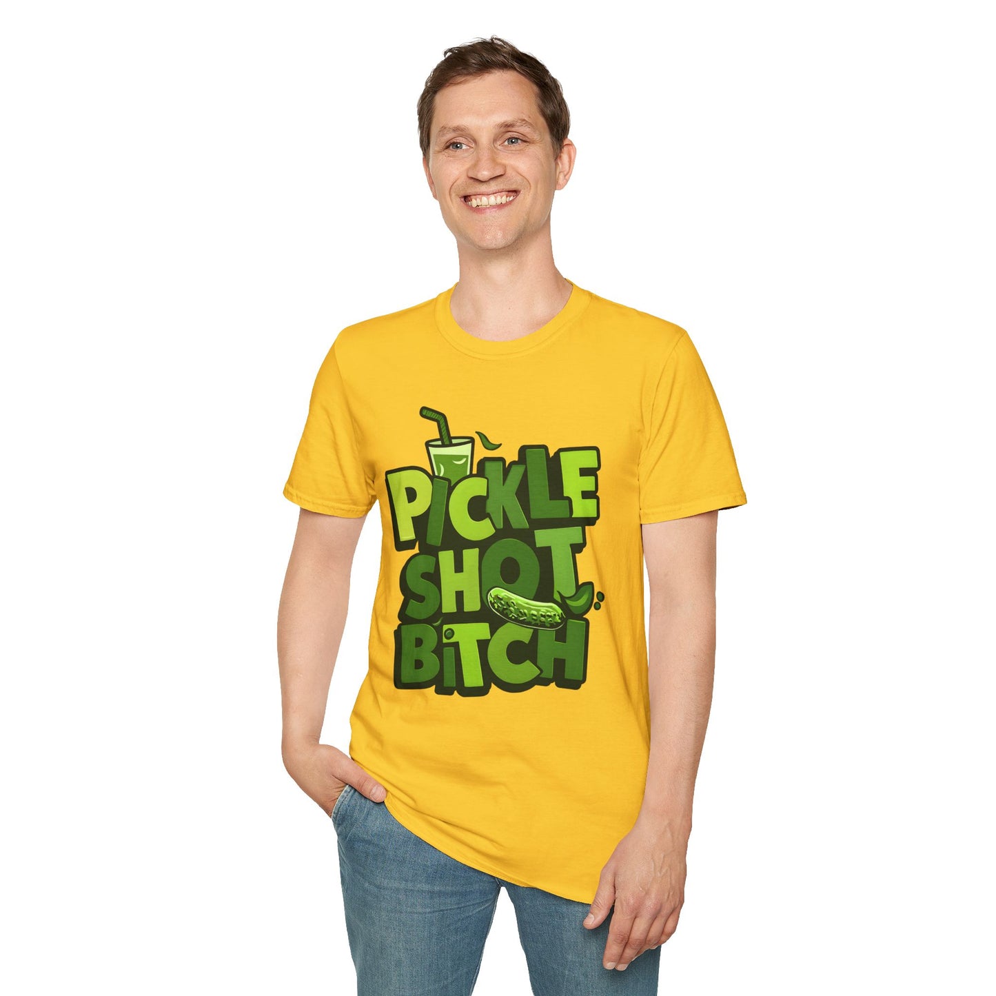 Pickle Shot Bitch T-Shirt, Pickle Shirt, Shot Tshirt, Fun Party T Shirt, Retro Bartender Shirt, Gift for Shot Lovers, Gift for Pickle Lover