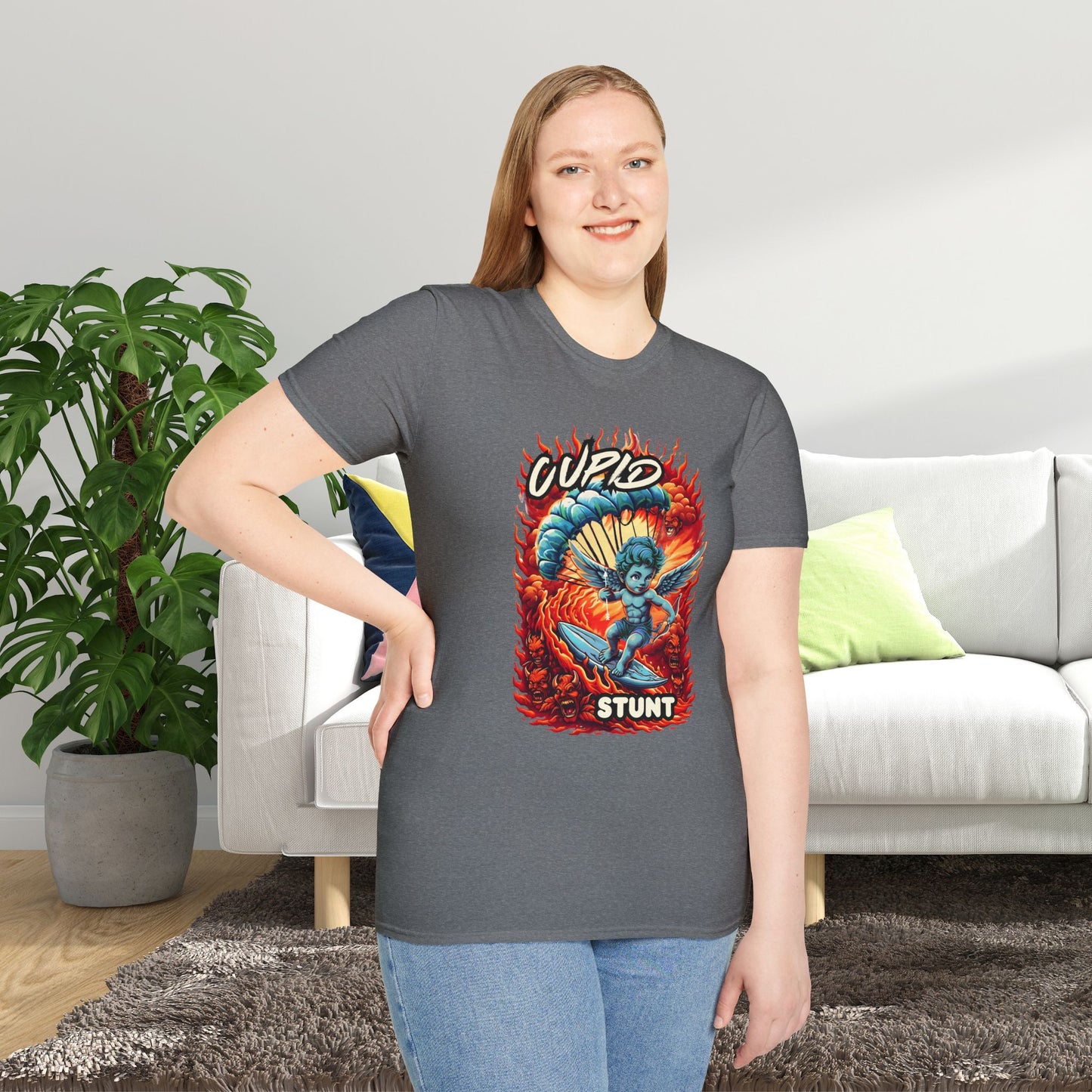 Cupid Stunt TShirt, Inappropriate Shirt, Cupid T shirt, Fun Party T-Shirt, Dirty Joke Shirt, Gift for Her, Religious Satire, Valentines Meme, Adult Humor