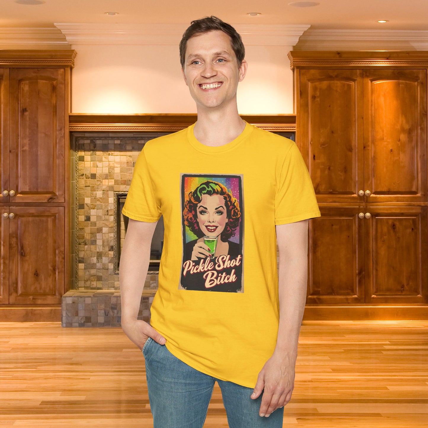Pickle Shot Bitch T-Shirt, Pickle Shirt, Pickle Shot Tshirt, Fun Party T Shirt, Retro Bartender Shirt, Gift for Shot Lovers, Vintage Style Apparel