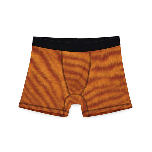 Orange Cat Fur Print Men's Boxers, Ginger Cat Boxers, Stylish Underwear, Tabby Cat Underwear, Unique Gift for Him, Cat Novelty Boxer Briefs