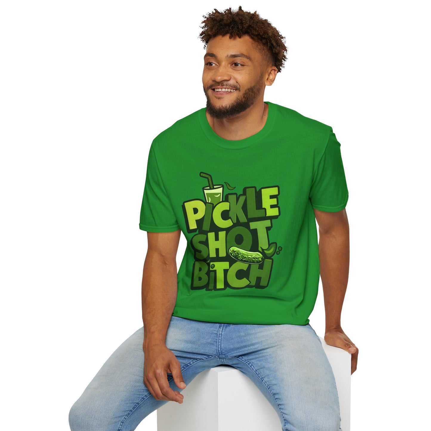 Pickle Shot Bitch T-Shirt, Pickle Shirt, Shot Tshirt, Fun Party T Shirt, Retro Bartender Shirt, Gift for Shot Lovers, Gift for Pickle Lover