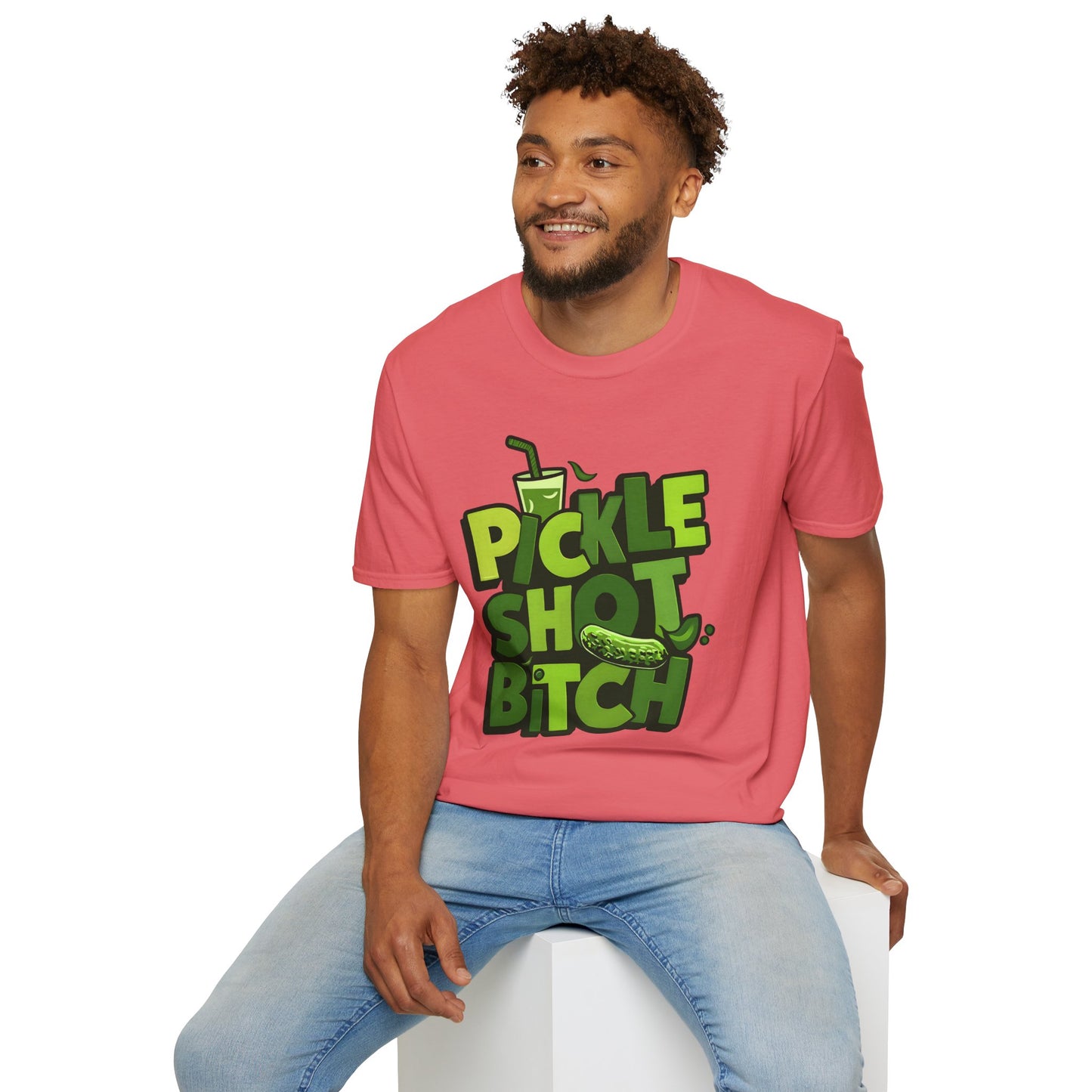 Pickle Shot Bitch T-Shirt, Pickle Shirt, Shot Tshirt, Fun Party T Shirt, Retro Bartender Shirt, Gift for Shot Lovers, Gift for Pickle Lover