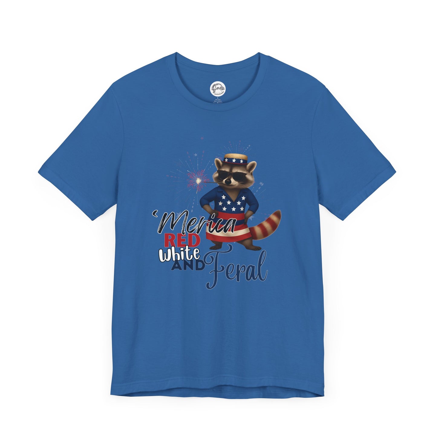 Patriotic T-Shirt, 'Merica Red White and Feral Shirt, Adult Humor Tshirt, July 4th T shirt, Independence Day, Red White and Blue, Racoon Tee