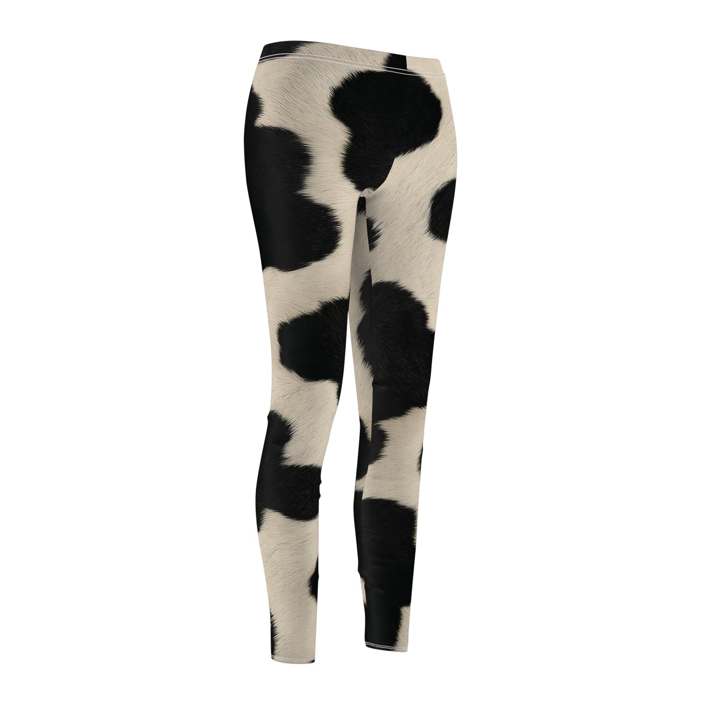 Black and White Cow Print Leggings, Realistic Cow Fur Print Leggings, Soft and Comfortable Bottoms, Trendy Exercise Pants, Yoga Fashion, Unique Gift for Her