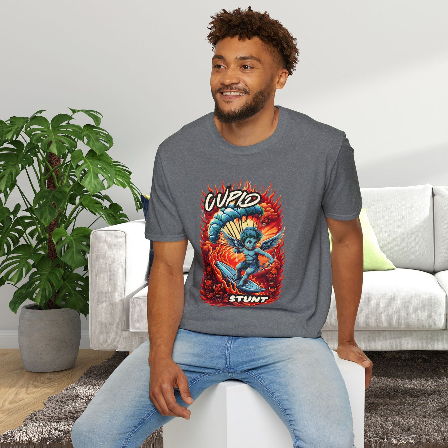Cupid Stunt TShirt, Inappropriate Shirt, Cupid T shirt, Fun Party T-Shirt, Dirty Joke Shirt, Gift for Her, Religious Satire, Valentines Meme, Adult Humor