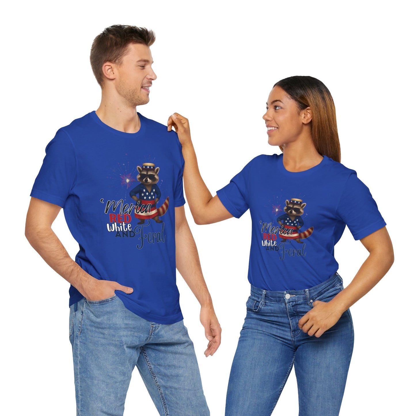 Patriotic T-Shirt, 'Merica Red White and Feral Shirt, Adult Humor Tshirt, July 4th T shirt, Independence Day, Red White and Blue, Racoon Tee