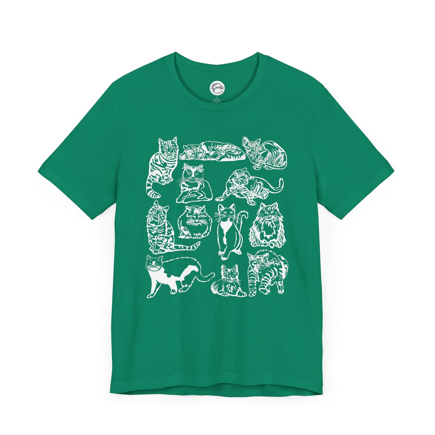 Cat Lover T-Shirt Gift for Cat Owner T Shirt with Cats, Cat Graphic Tee for Cat Lovers Top for Women, Cat T-shirt for Men, Striped Cat Shirt