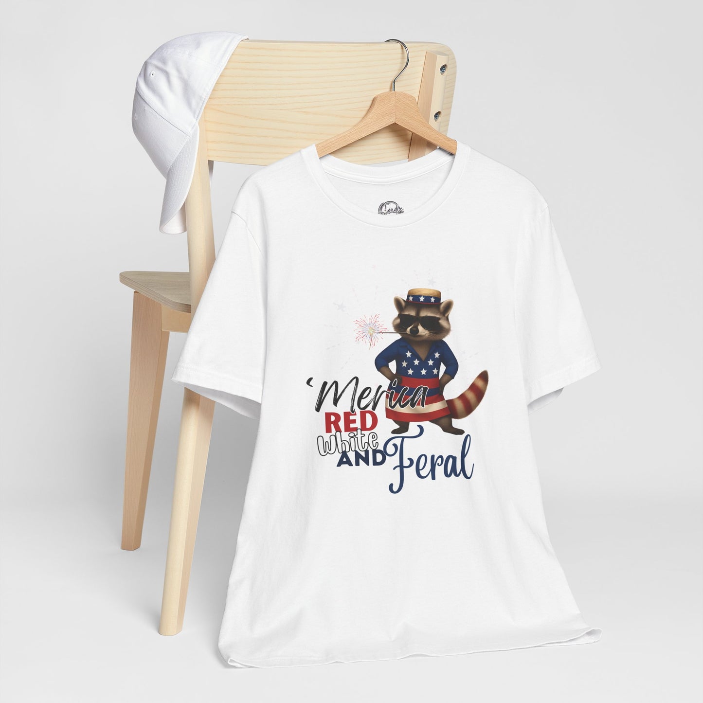 Patriotic T-Shirt, 'Merica Red White and Feral Shirt, Adult Humor Tshirt, July 4th T shirt, Independence Day, Red White and Blue, Racoon Tee