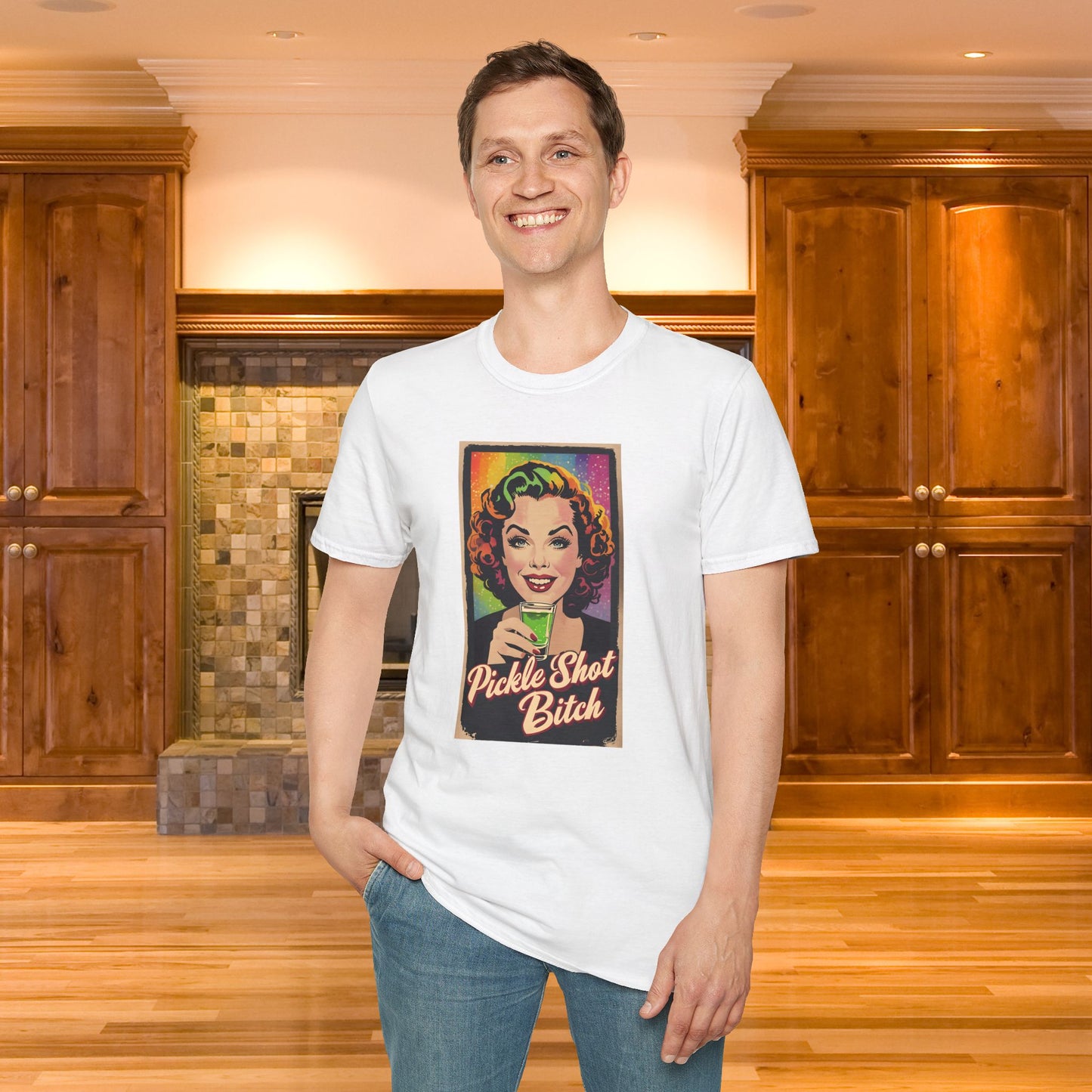 Pickle Shot Bitch T-Shirt, Pickle Shirt, Pickle Shot Tshirt, Fun Party T Shirt, Retro Bartender Shirt, Gift for Shot Lovers, Vintage Style Apparel