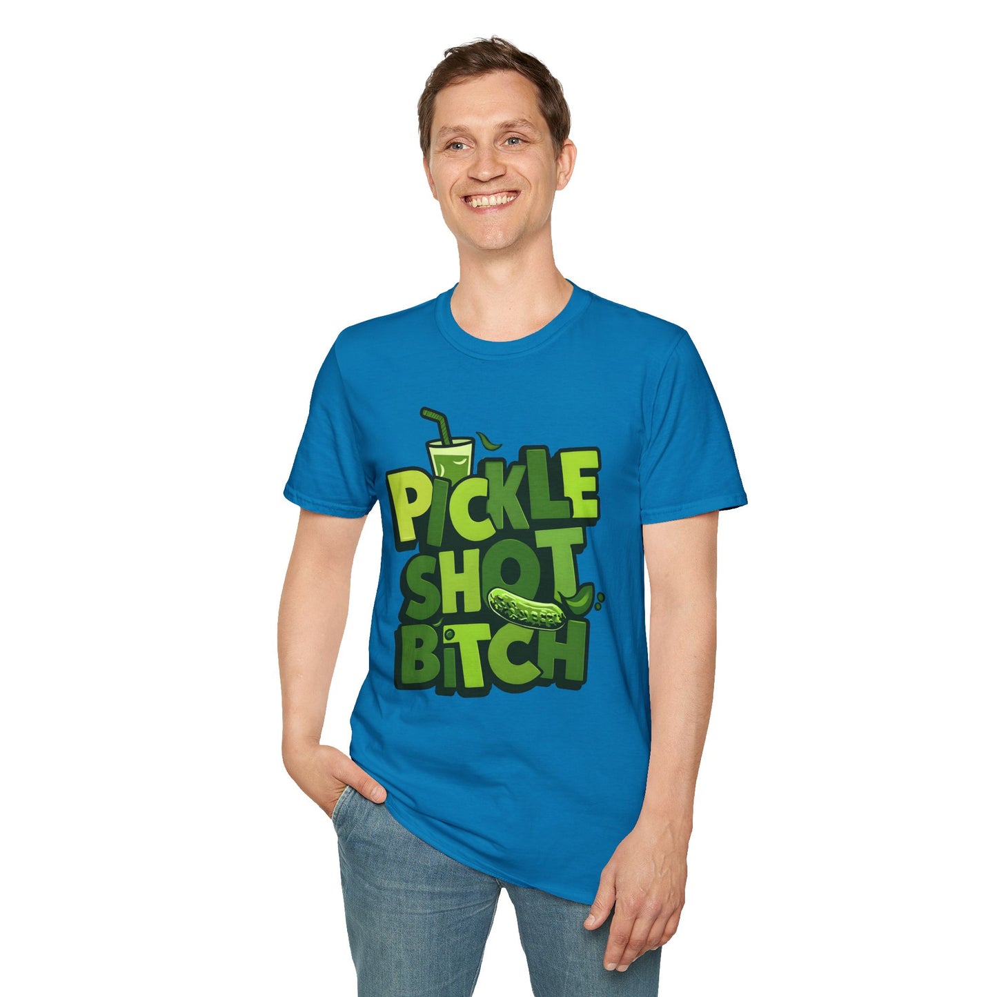 Pickle Shot Bitch T-Shirt, Pickle Shirt, Shot Tshirt, Fun Party T Shirt, Retro Bartender Shirt, Gift for Shot Lovers, Gift for Pickle Lover
