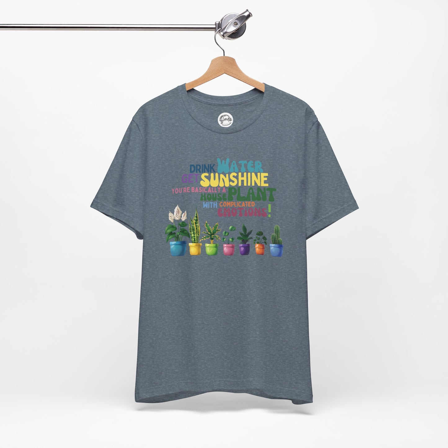 Funny Shirt for Plant Lover, Humorous Healthy Lifestyle Shirt, Drink Water Tshirt, Get Sunshine T shirt, Houseplant Tee, Emotion T-shirt