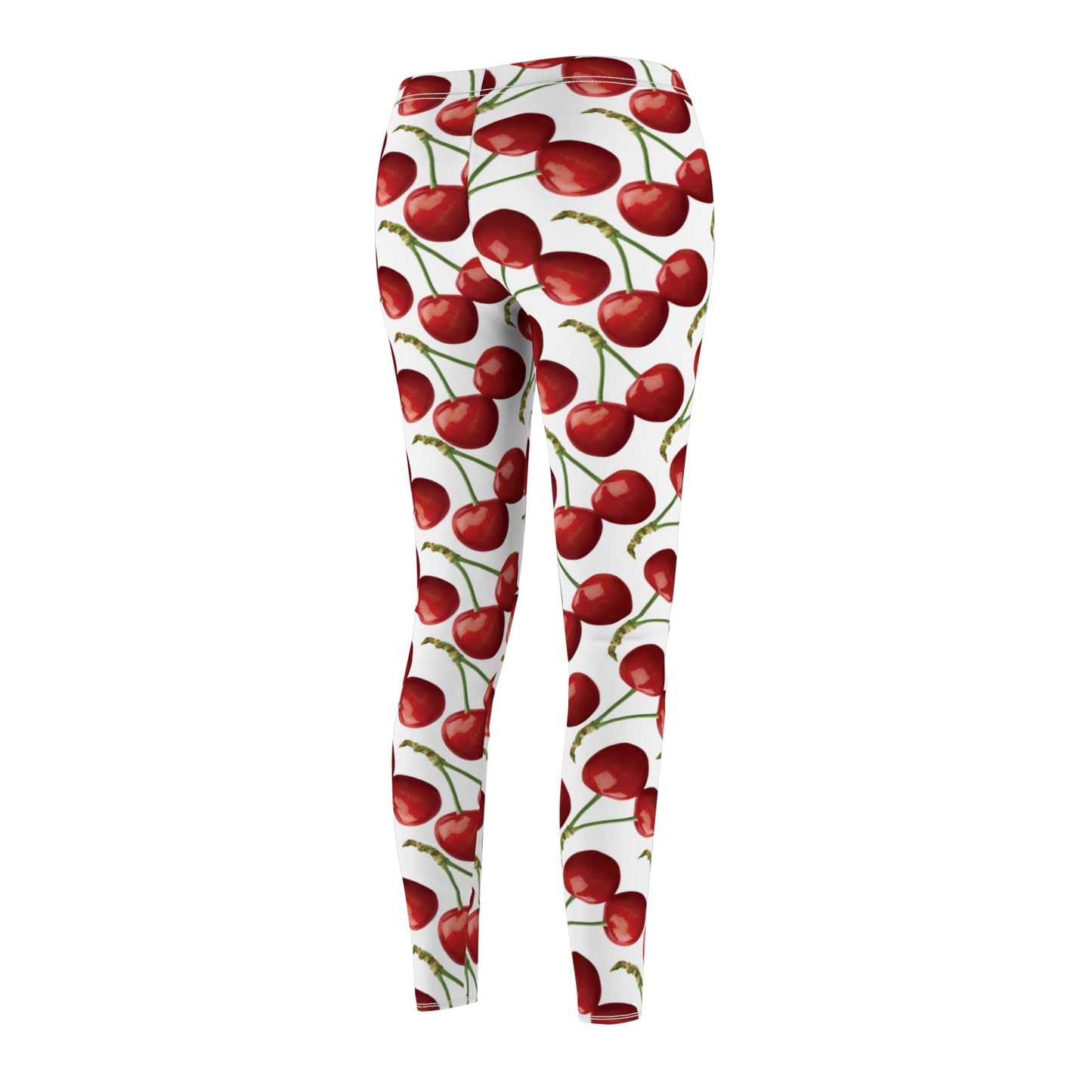 Cherry Leggings, Cherry Patterned Workout Pants, Stretchy Pants, Yoga Workout Clothes, Gift for Cherry Lover, Cherry Pants, Exercise Attire, Gift for Her