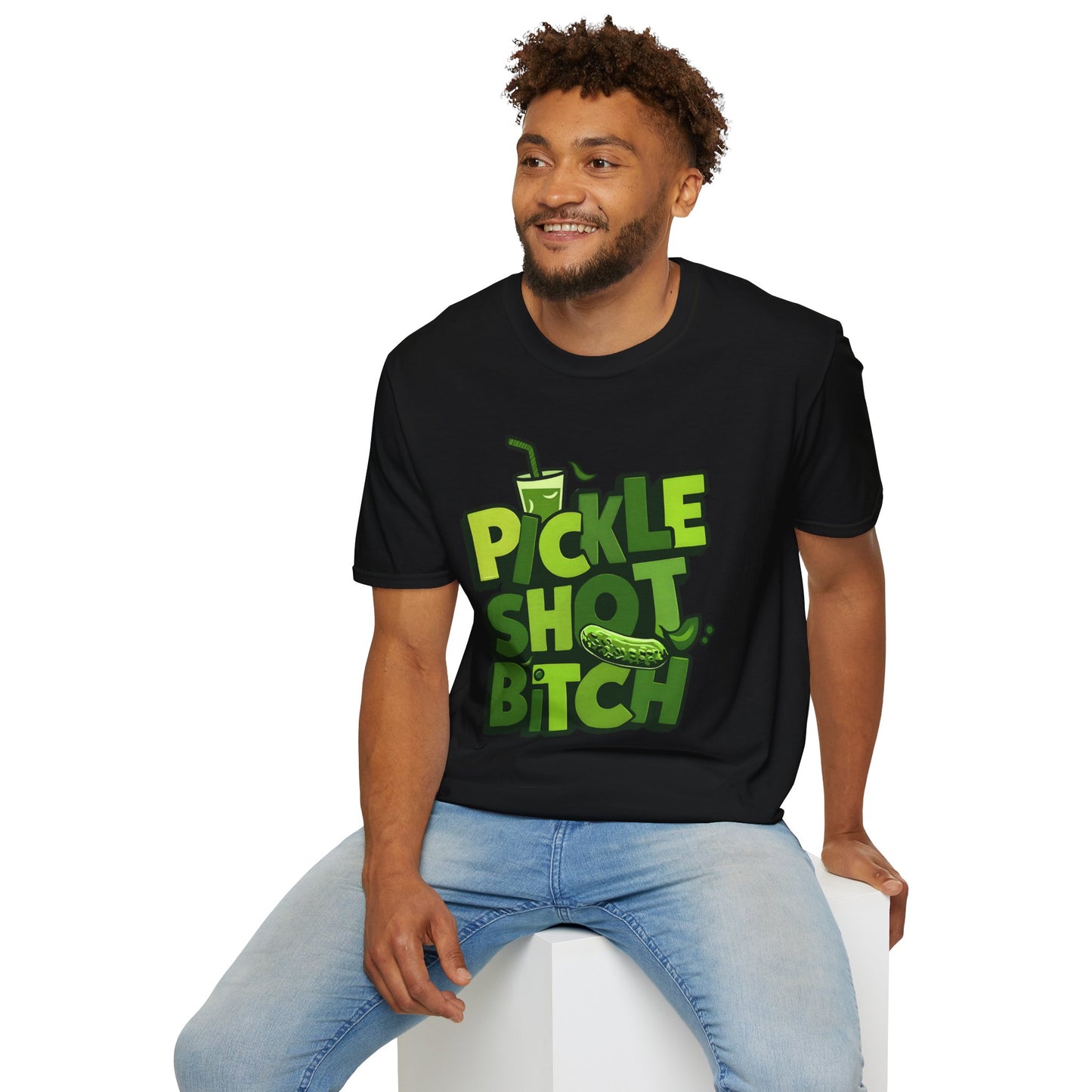 Pickle Shot Bitch T-Shirt, Pickle Shirt, Shot Tshirt, Fun Party T Shirt, Retro Bartender Shirt, Gift for Shot Lovers, Gift for Pickle Lover
