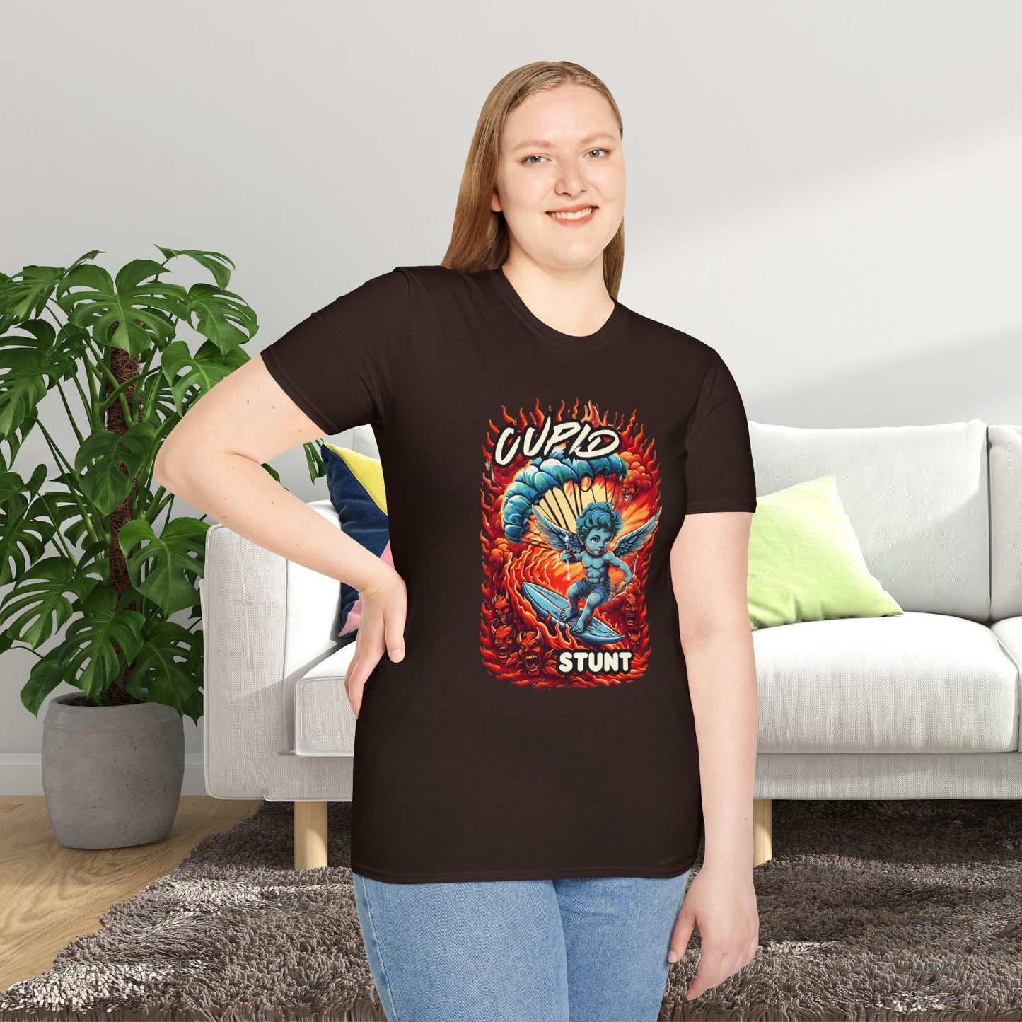 Cupid Stunt TShirt, Inappropriate Shirt, Cupid T shirt, Fun Party T-Shirt, Dirty Joke Shirt, Gift for Her, Religious Satire, Valentines Meme, Adult Humor
