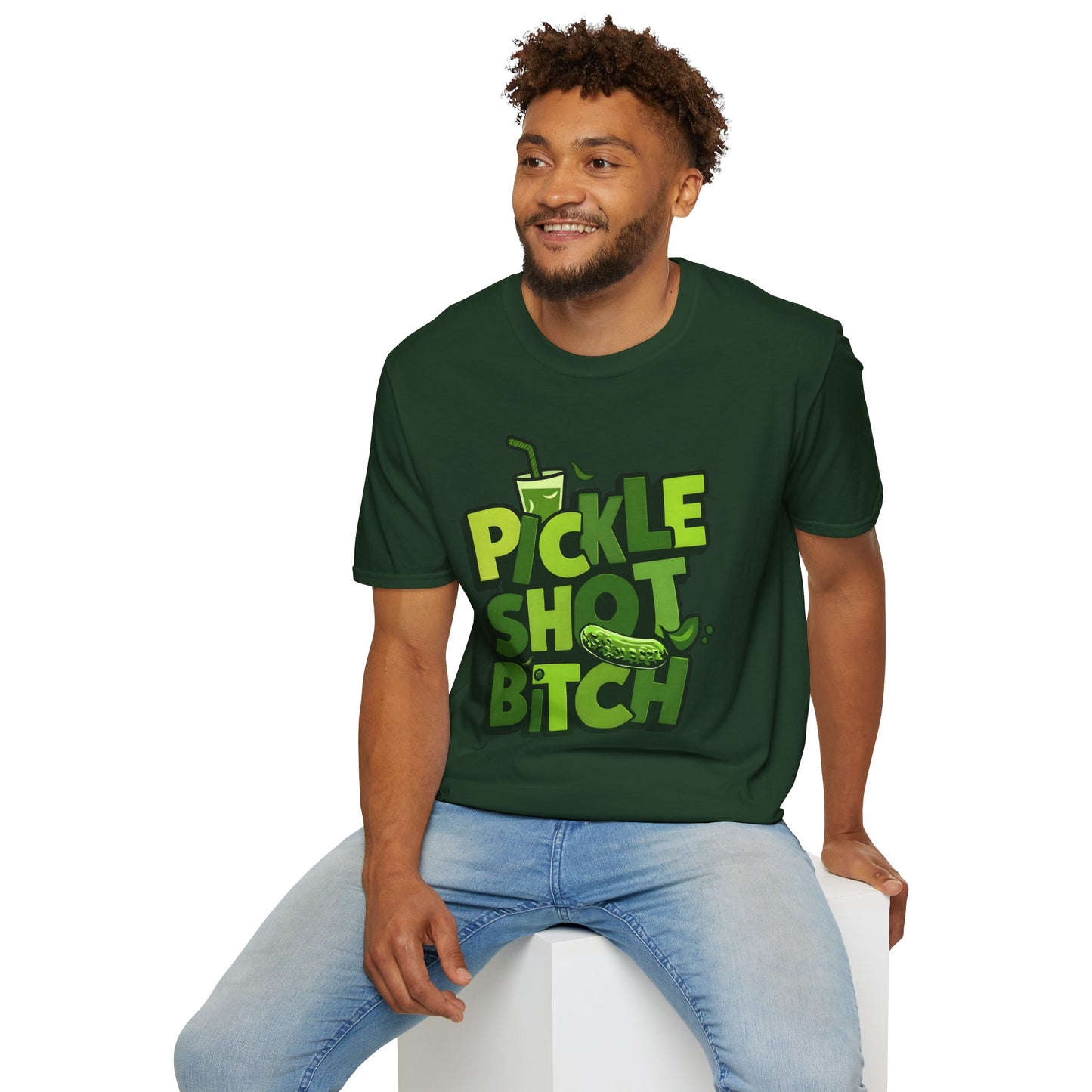 Pickle Shot Bitch T-Shirt, Pickle Shirt, Shot Tshirt, Fun Party T Shirt, Retro Bartender Shirt, Gift for Shot Lovers, Gift for Pickle Lover