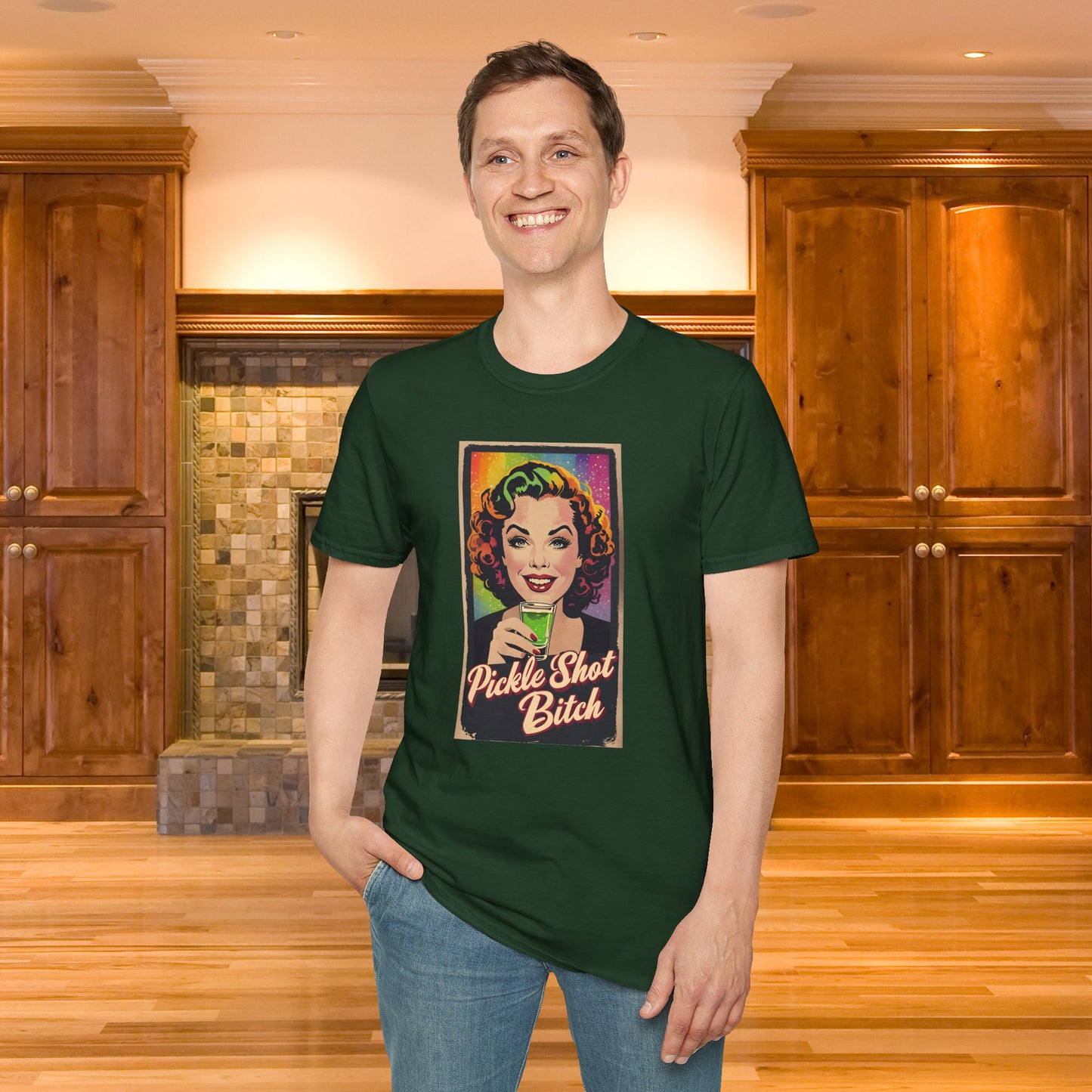 Pickle Shot Bitch T-Shirt, Pickle Shirt, Pickle Shot Tshirt, Fun Party T Shirt, Retro Bartender Shirt, Gift for Shot Lovers, Vintage Style Apparel