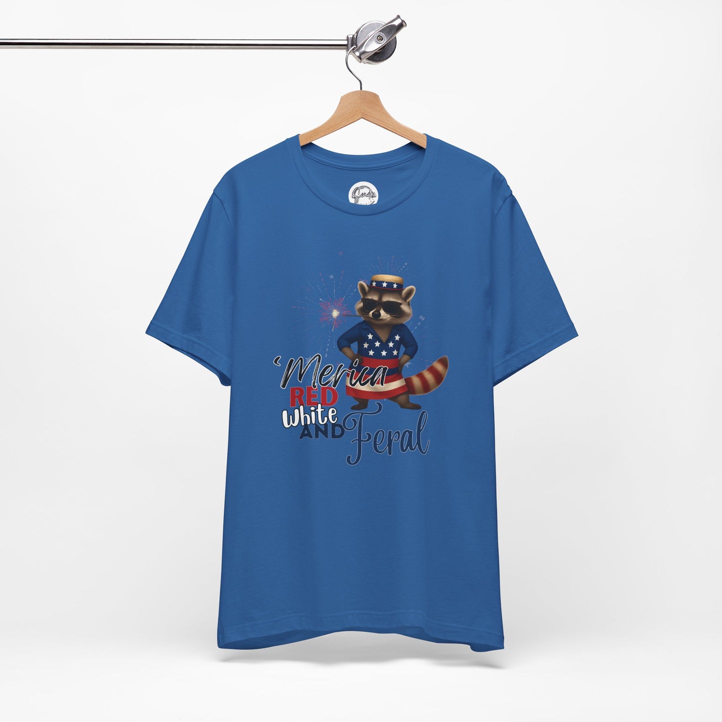 Patriotic T-Shirt, 'Merica Red White and Feral Shirt, Adult Humor Tshirt, July 4th T shirt, Independence Day, Red White and Blue, Racoon Tee