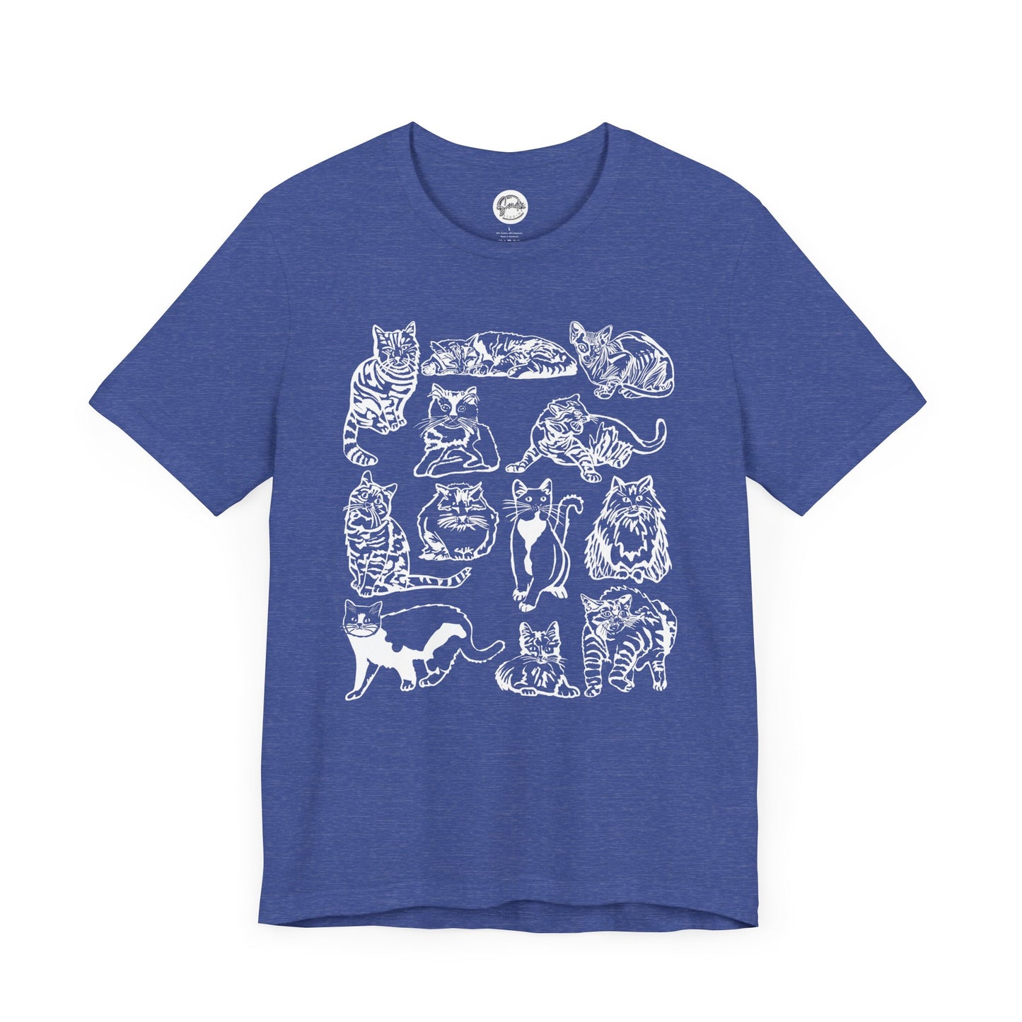 Cat Lover T-Shirt Gift for Cat Owner T Shirt with Cats, Cat Graphic Tee for Cat Lovers Top for Women, Cat T-shirt for Men, Striped Cat Shirt