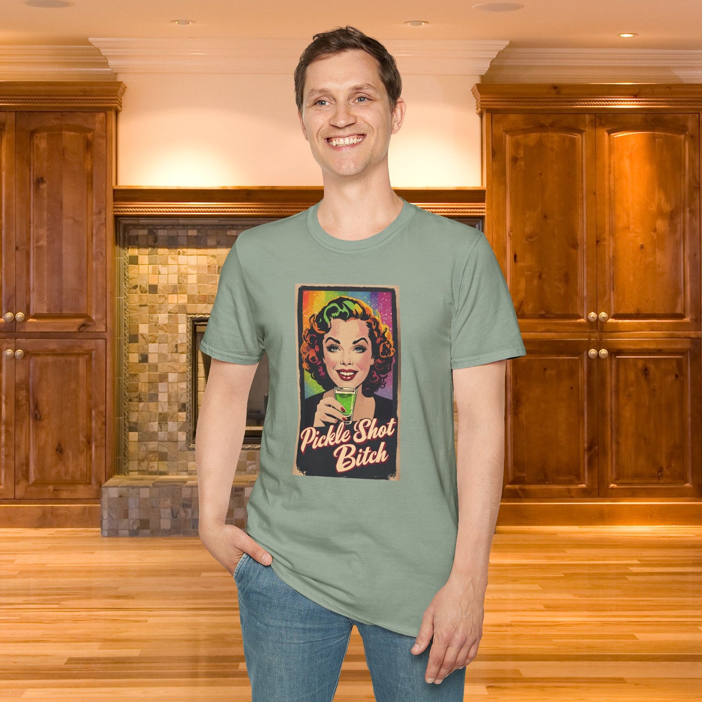 Pickle Shot Bitch T-Shirt, Pickle Shirt, Pickle Shot Tshirt, Fun Party T Shirt, Retro Bartender Shirt, Gift for Shot Lovers, Vintage Style Apparel