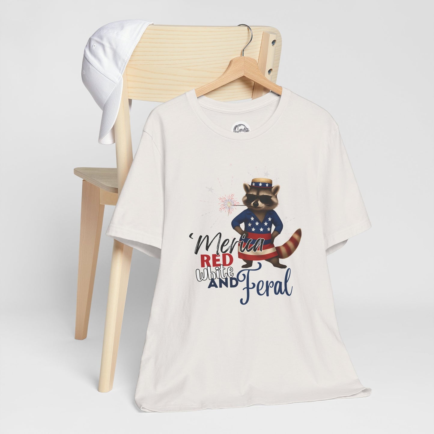 Patriotic T-Shirt, 'Merica Red White and Feral Shirt, Adult Humor Tshirt, July 4th T shirt, Independence Day, Red White and Blue, Racoon Tee