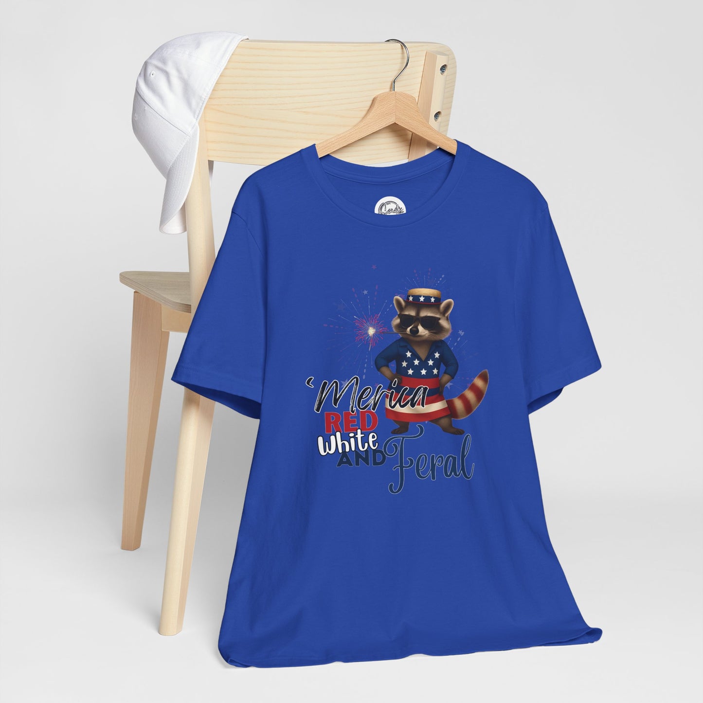 Patriotic T-Shirt, 'Merica Red White and Feral Shirt, Adult Humor Tshirt, July 4th T shirt, Independence Day, Red White and Blue, Racoon Tee