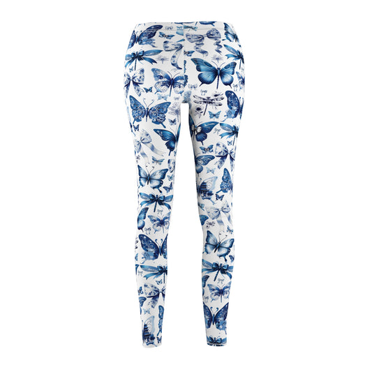 Chinoiserie Leggings with Butterflies, Coquettes and Dragonflies, Workout Pants, Stretchy Pants, Yoga Clothes, Gift for Her, Exercise Attire