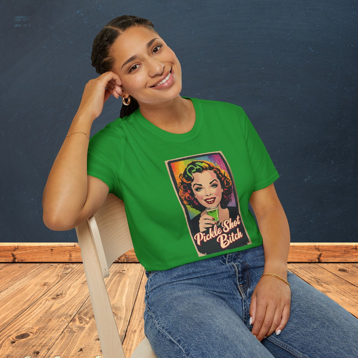 Pickle Shot Bitch T-Shirt, Pickle Shirt, Pickle Shot Tshirt, Fun Party T Shirt, Retro Bartender Shirt, Gift for Shot Lovers, Vintage Style Apparel