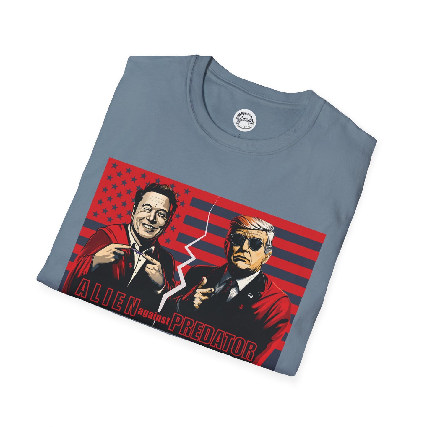 Trump vs Elon Shirt, Alien and Predator, Political T Shirt, Donald Trump and Elon Musk Breakup, Anti Maga, Anti Elon, Red White &  Blue Tee