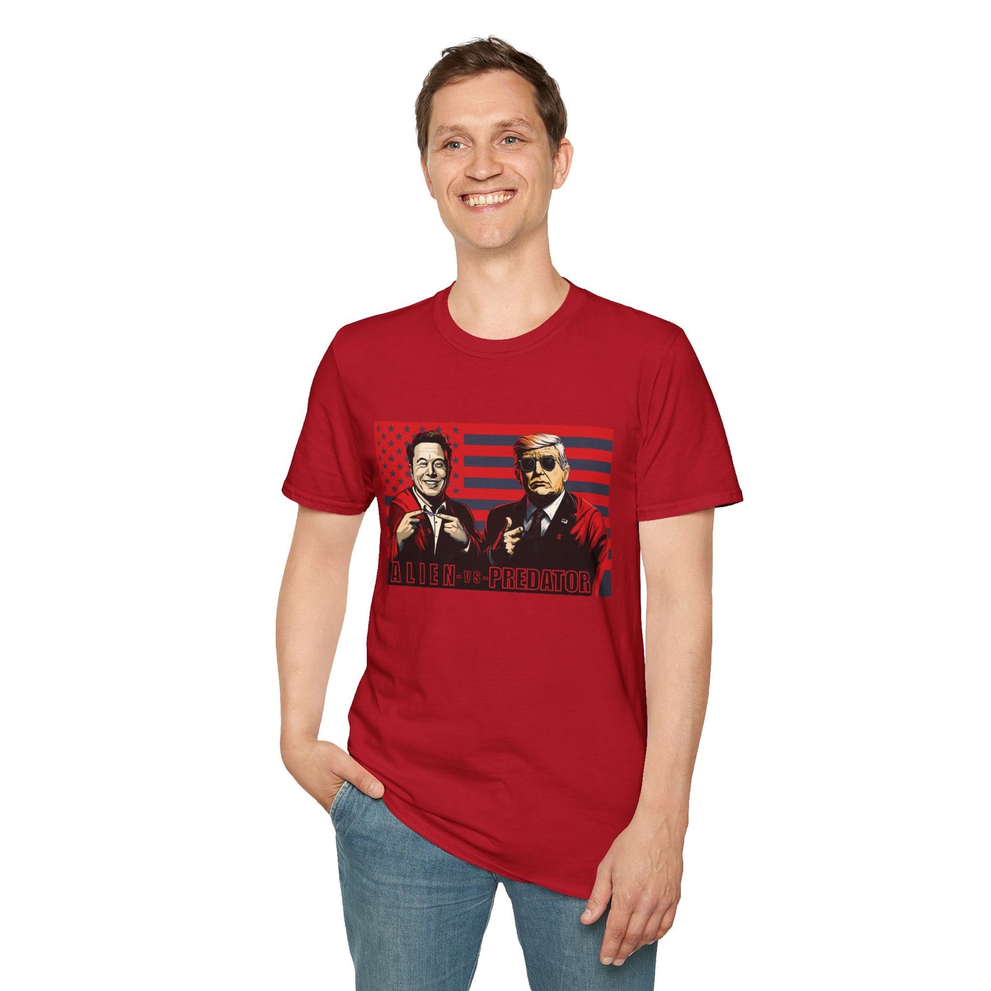Trump and Elon Shirt, Alien versus Predator Political T Shirt, Donald Trump Fights Elon Musk Shirt, Comes in a variety of American Colors