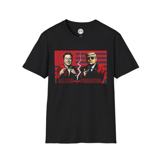 Trump vs Elon Shirt, Alien and Predator, Political T Shirt, Donald Trump and Elon Musk Breakup, Anti Maga, Anti Elon, Red White &  Blue Tee