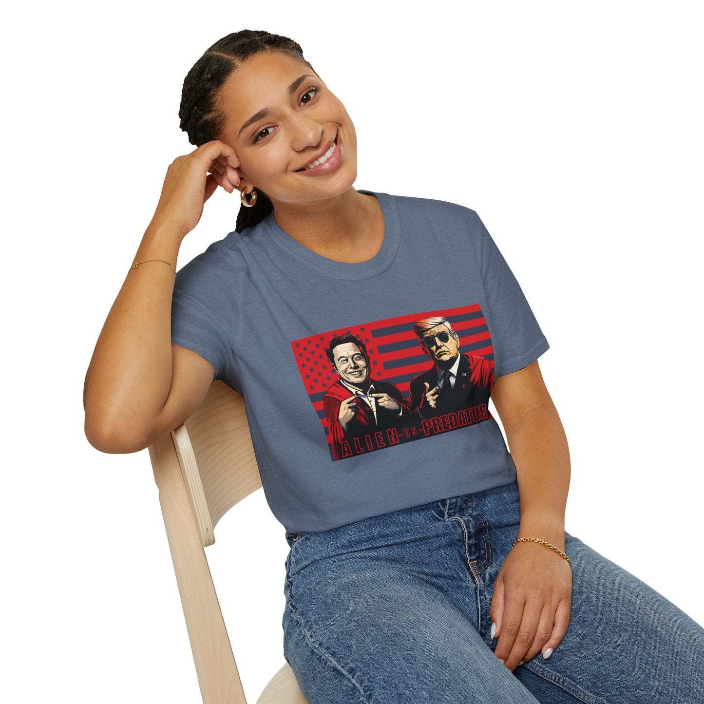 Trump and Elon Shirt, Alien versus Predator Political T Shirt, Donald Trump Fights Elon Musk Shirt, Comes in a variety of American Colors