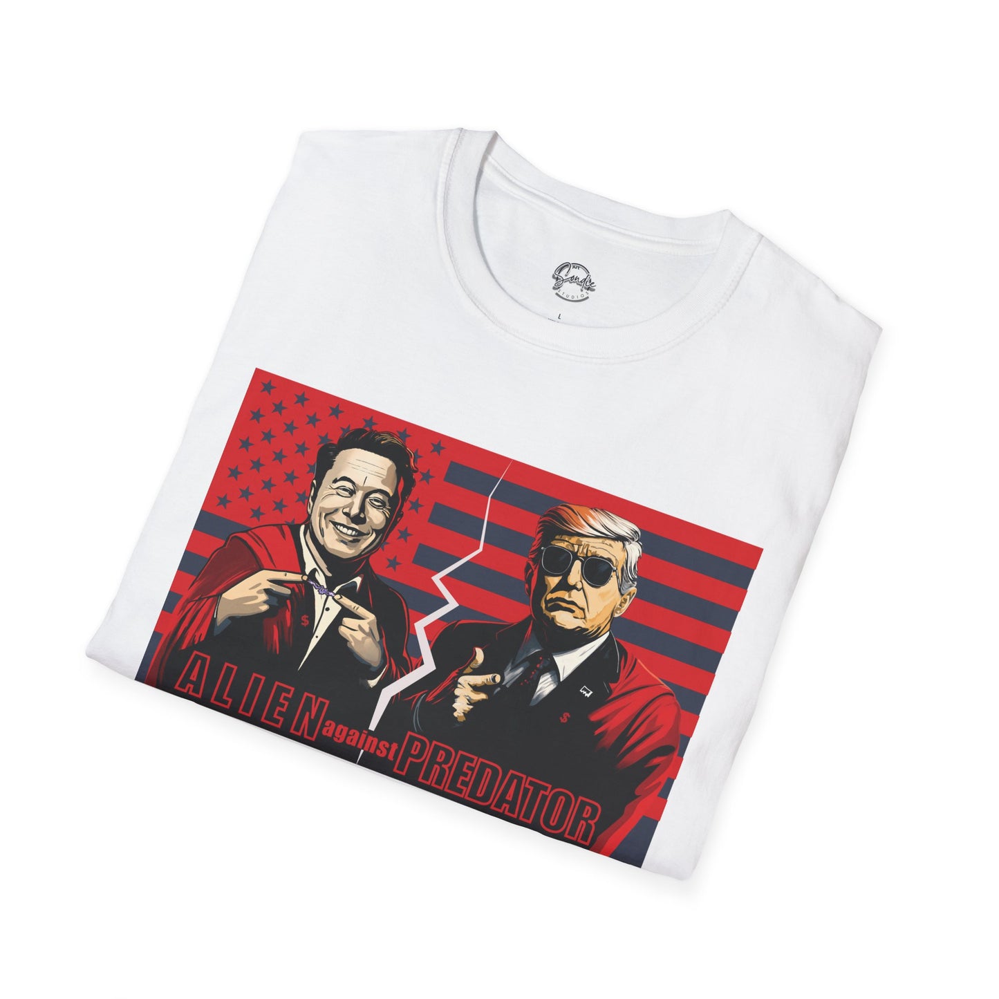 Trump vs Elon Shirt, Alien and Predator, Political T Shirt, Donald Trump and Elon Musk Breakup, Anti Maga, Anti Elon, Red White &  Blue Tee