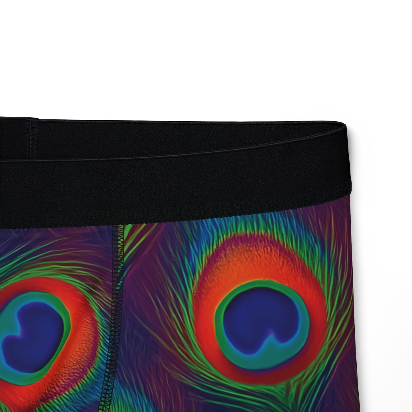 Peacock Feather Print Men's Boxers, Stylish Underwear, Unique Gift for Him, Novelty Boxer Briefs, Peacock Feather Boxers, Peacock Underwear