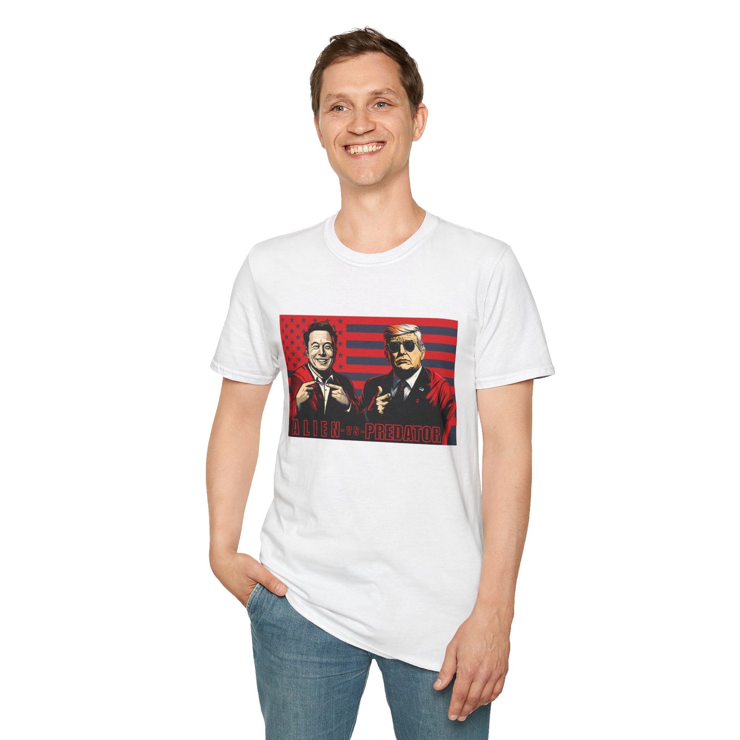 Trump and Elon Shirt, Alien versus Predator Political T Shirt, Donald Trump Fights Elon Musk Shirt, Comes in a variety of American Colors