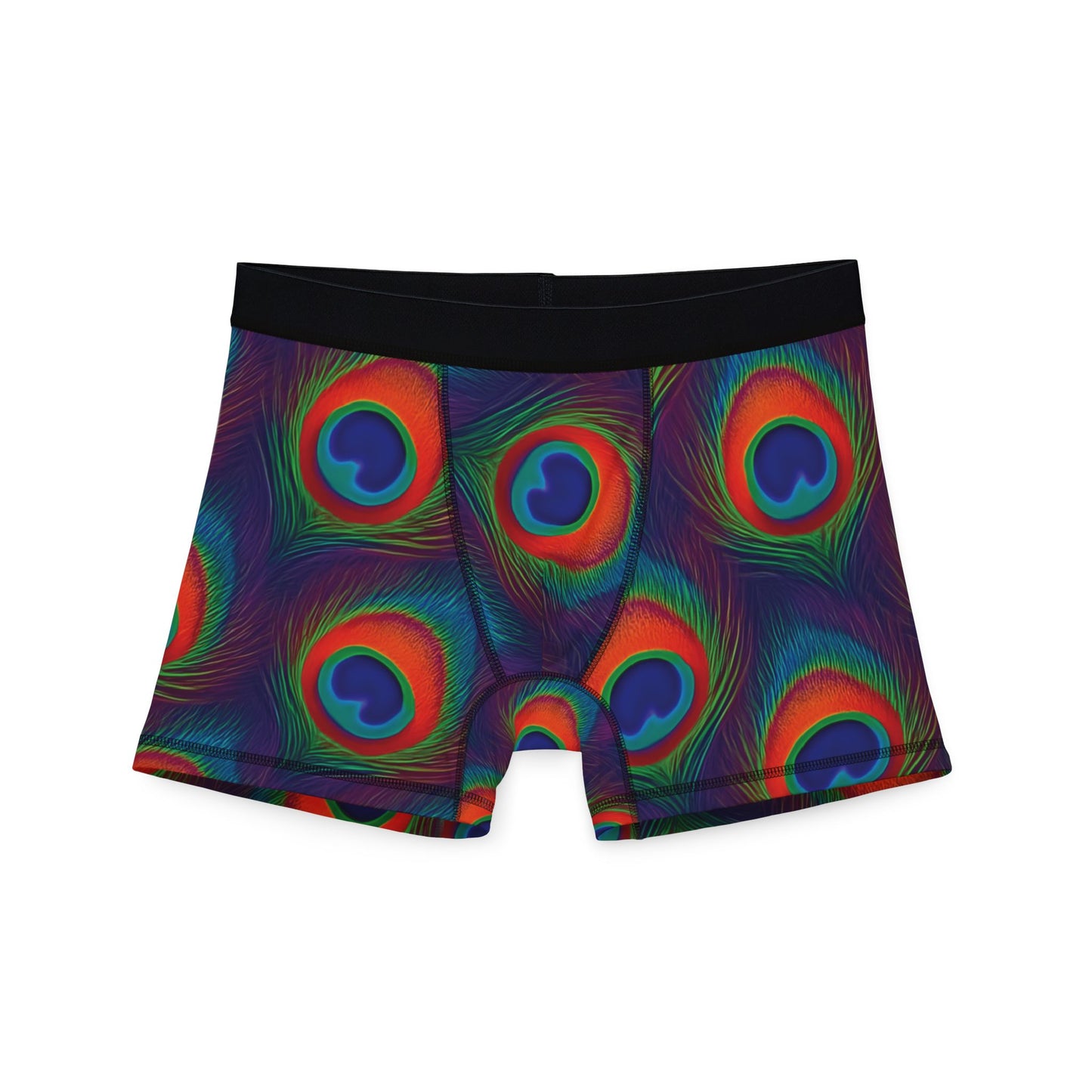 Peacock Feather Print Men's Boxers, Stylish Underwear, Unique Gift for Him, Novelty Boxer Briefs, Peacock Feather Boxers, Peacock Underwear