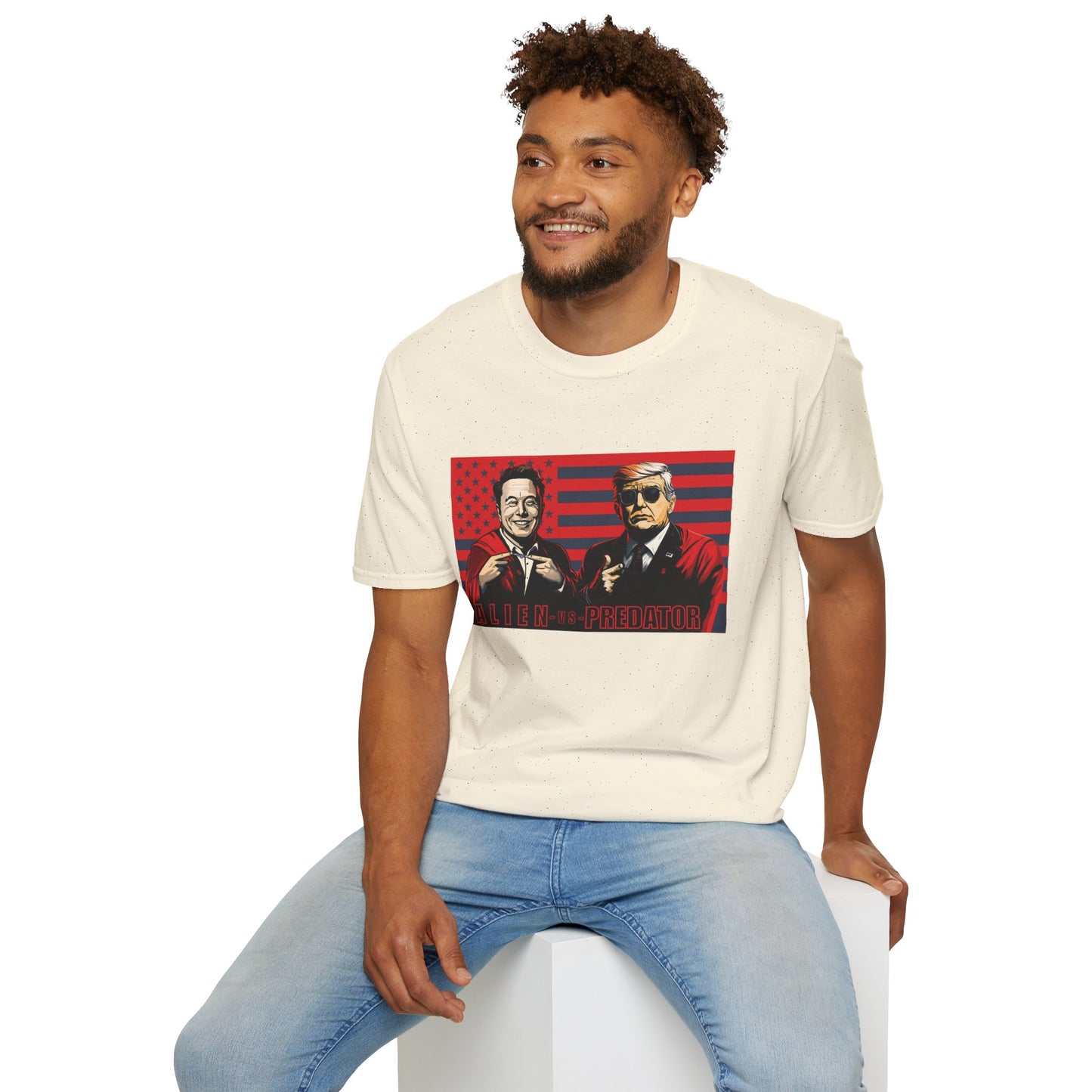 Trump and Elon Shirt, Alien versus Predator Political T Shirt, Donald Trump Fights Elon Musk Shirt, Comes in a variety of American Colors