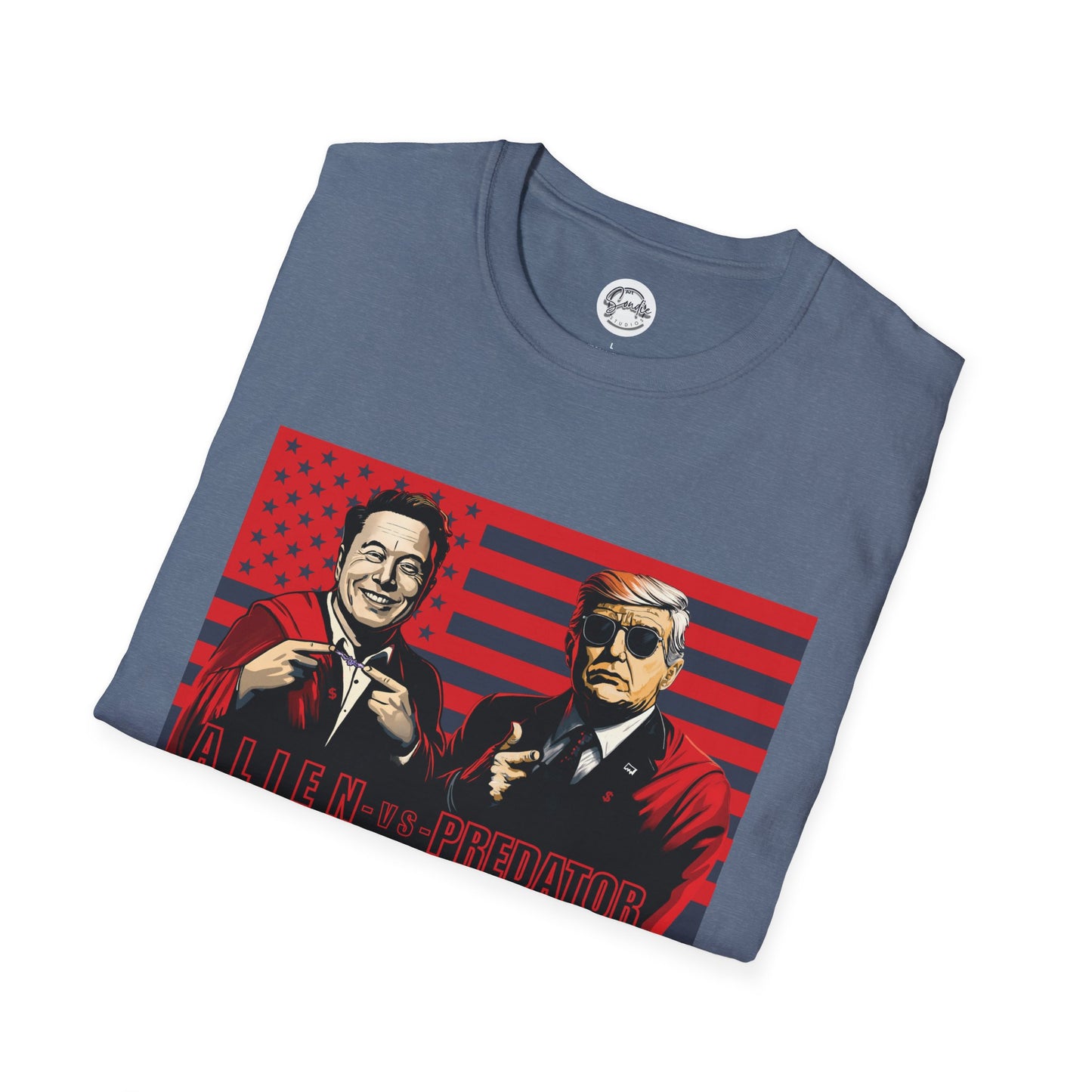 Trump and Elon Shirt, Alien versus Predator Political T Shirt, Donald Trump Fights Elon Musk Shirt, Comes in a variety of American Colors