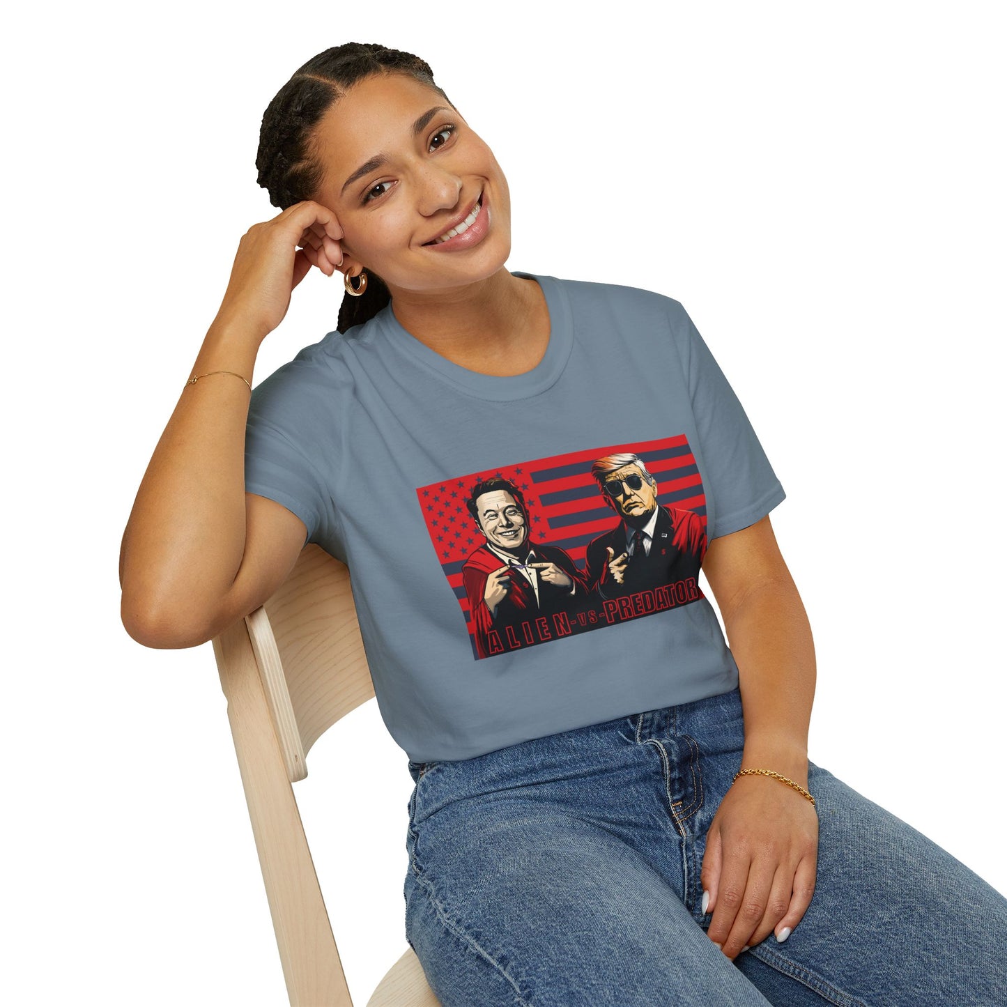 Trump and Elon Shirt, Alien versus Predator Political T Shirt, Donald Trump Fights Elon Musk Shirt, Comes in a variety of American Colors