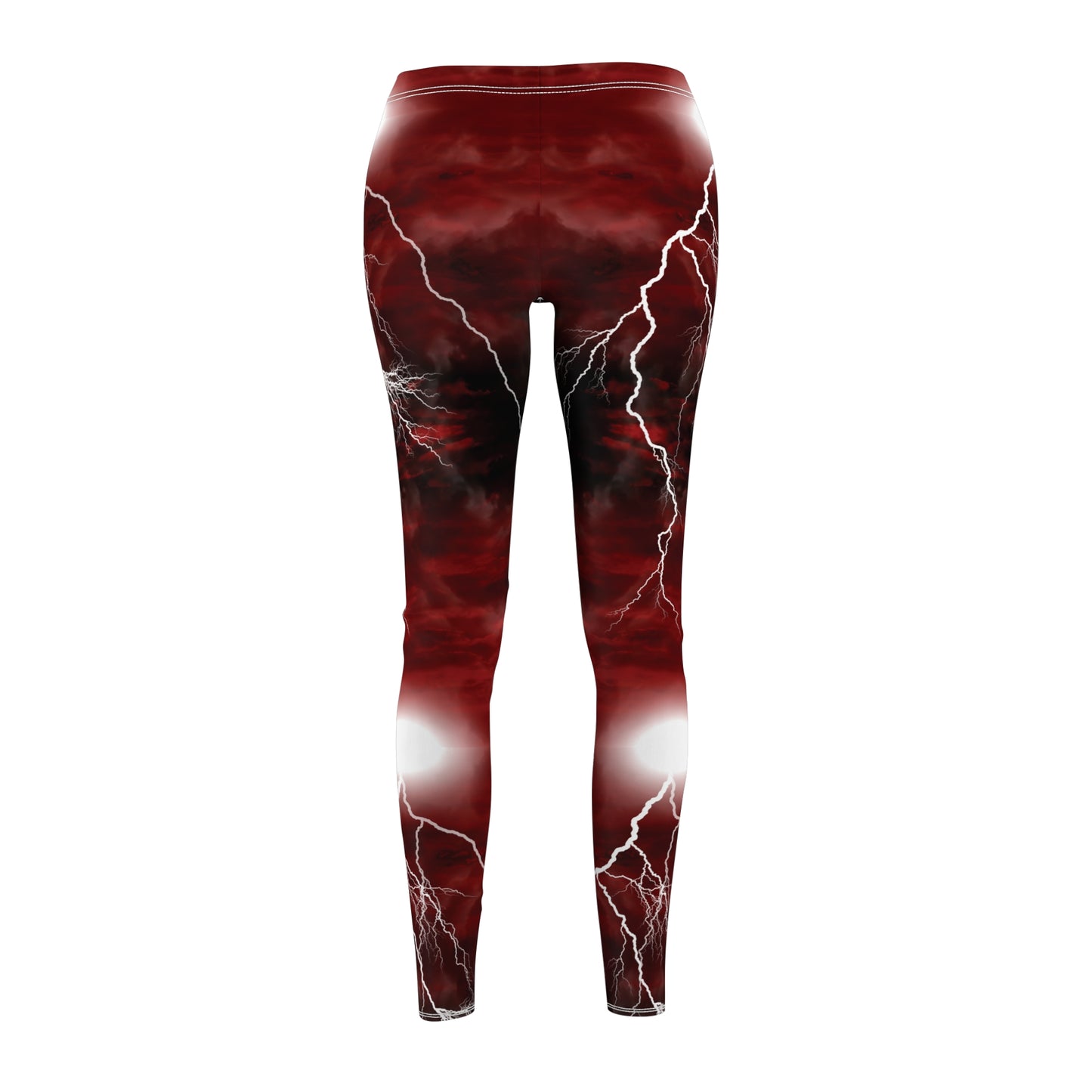 Red and Black Gothic Cloud Leggings with Lightening Bolts, Gothic Leggings, Cloud Leggings, Gothic Pants, Stretchy Pants, Exercise Leggings