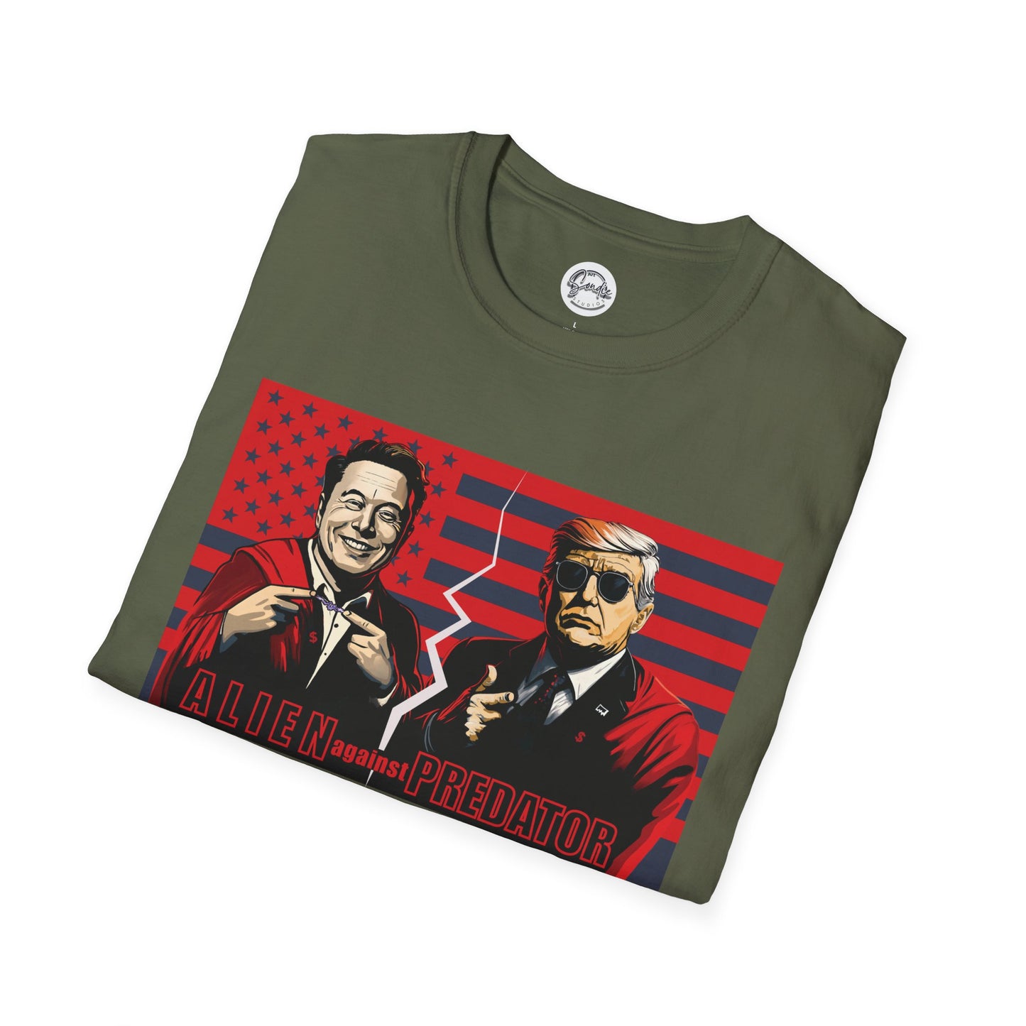 Trump vs Elon Shirt, Alien and Predator, Political T Shirt, Donald Trump and Elon Musk Breakup, Anti Maga, Anti Elon, Red White &  Blue Tee