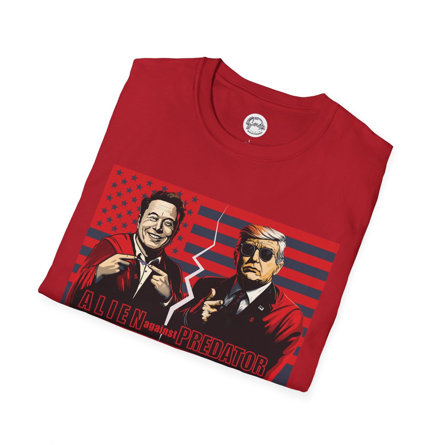 Trump vs Elon Shirt, Alien and Predator, Political T Shirt, Donald Trump and Elon Musk Breakup, Anti Maga, Anti Elon, Red White &  Blue Tee