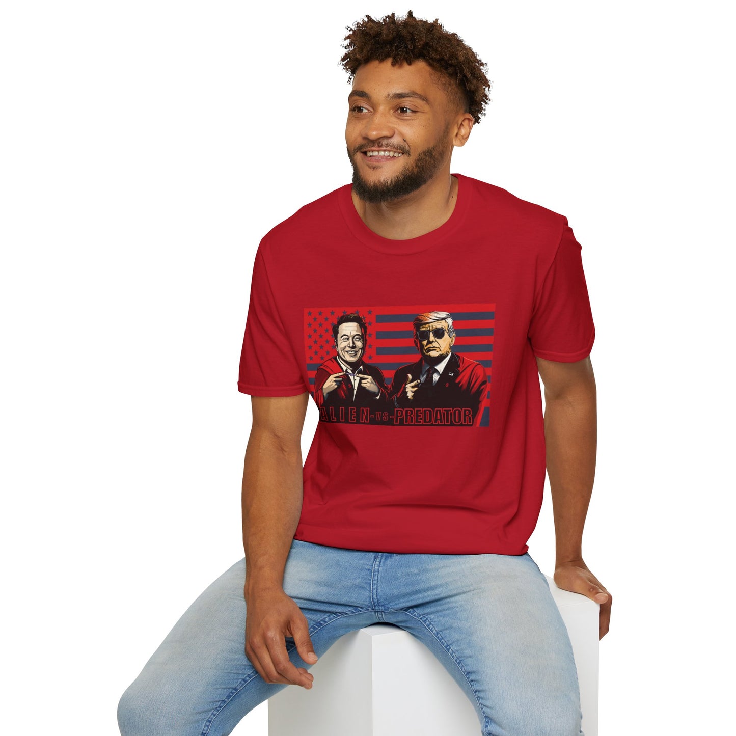 Trump and Elon Shirt, Alien versus Predator Political T Shirt, Donald Trump Fights Elon Musk Shirt, Comes in a variety of American Colors