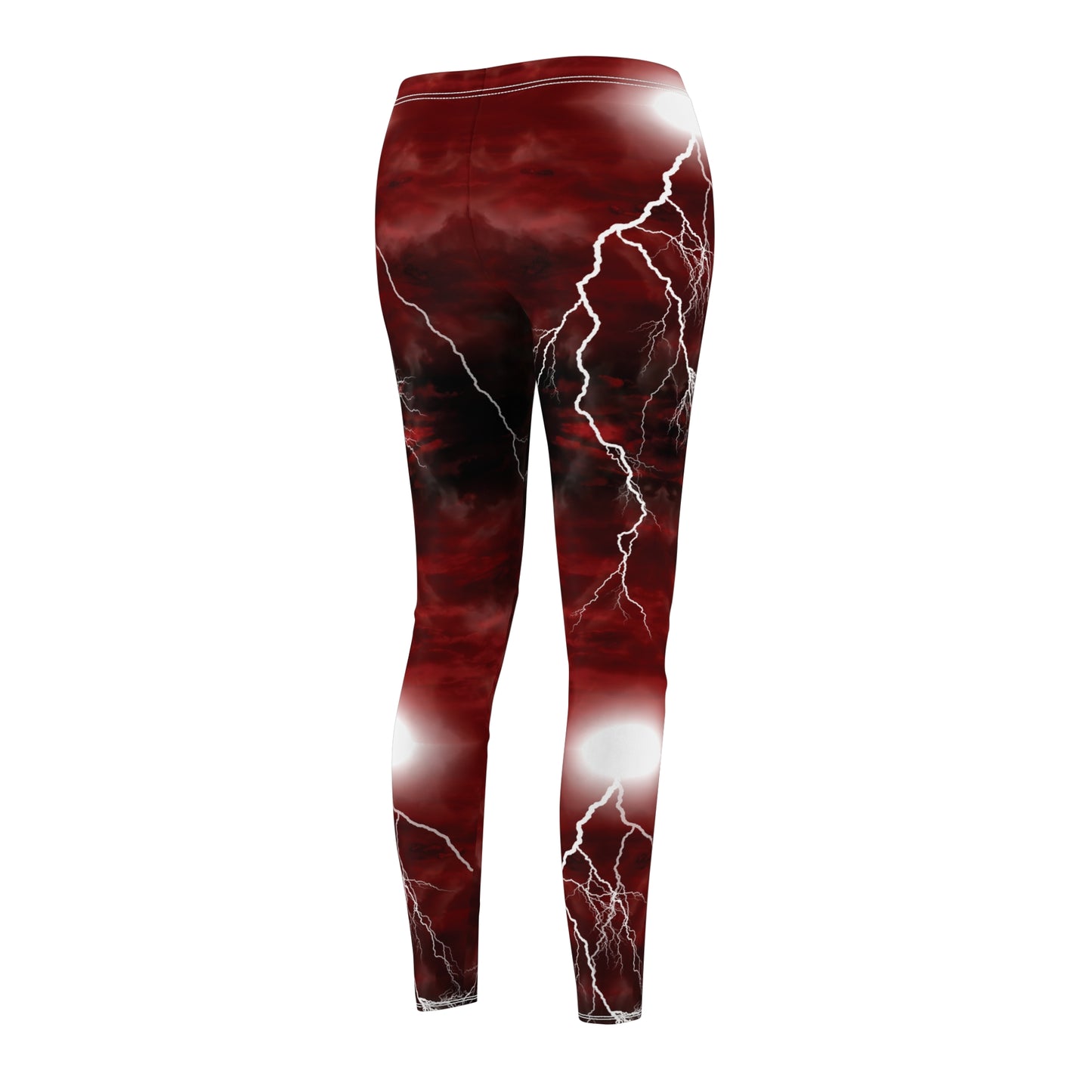 Red and Black Gothic Cloud Leggings with Lightening Bolts, Gothic Leggings, Cloud Leggings, Gothic Pants, Stretchy Pants, Exercise Leggings